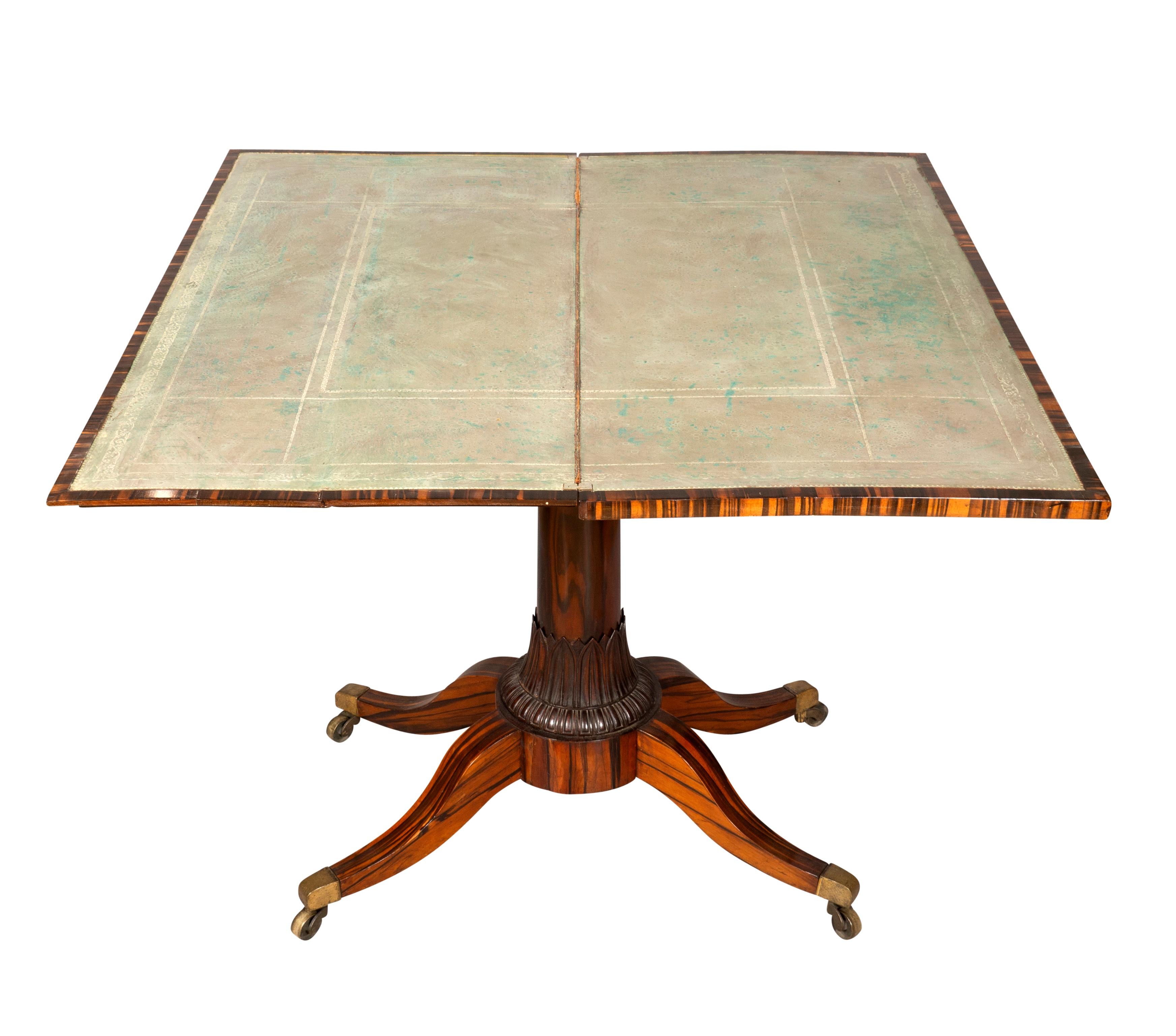 Fine Regency Calamander and Rosewood Games Table For Sale 4