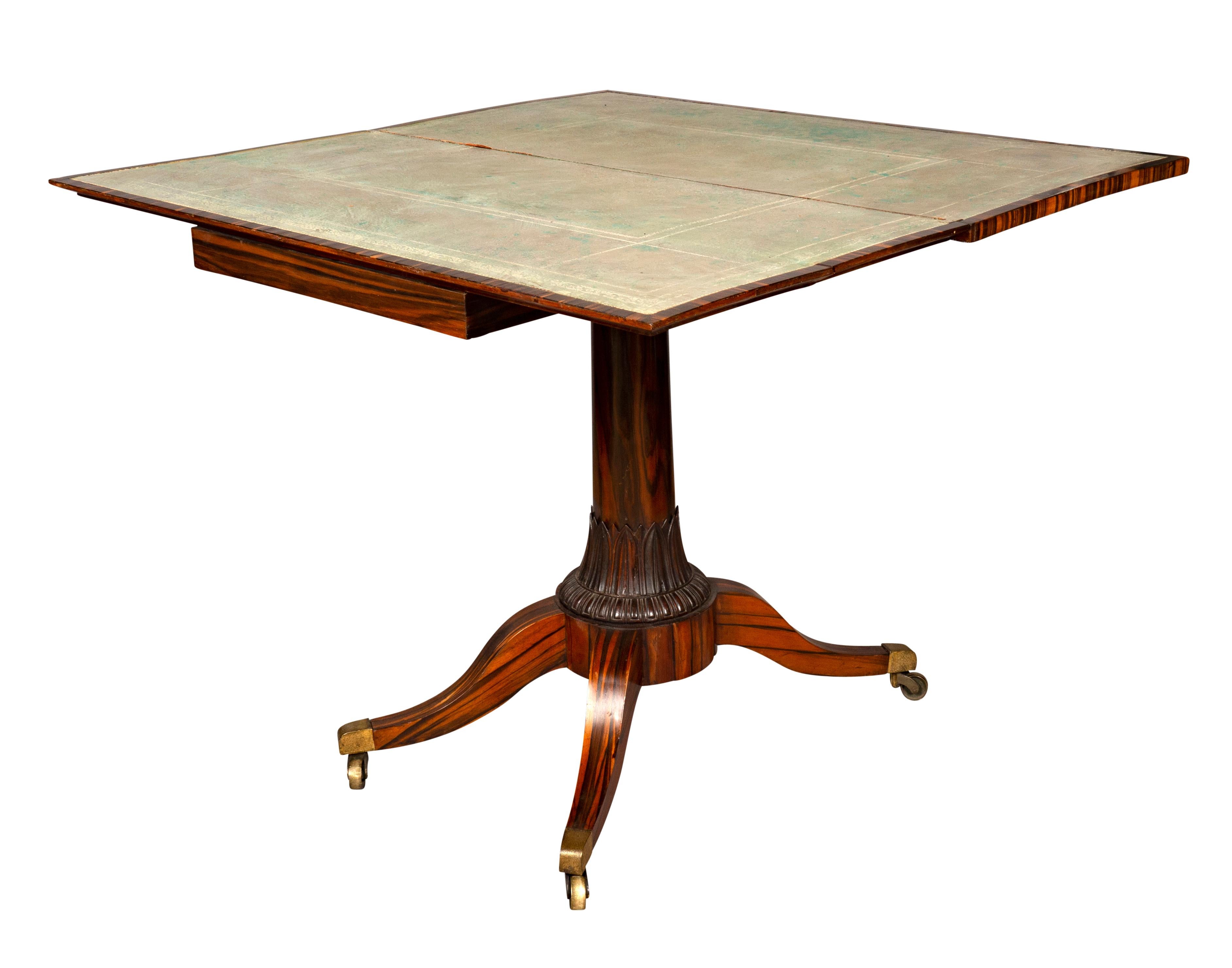 Fine Regency Calamander and Rosewood Games Table For Sale 5
