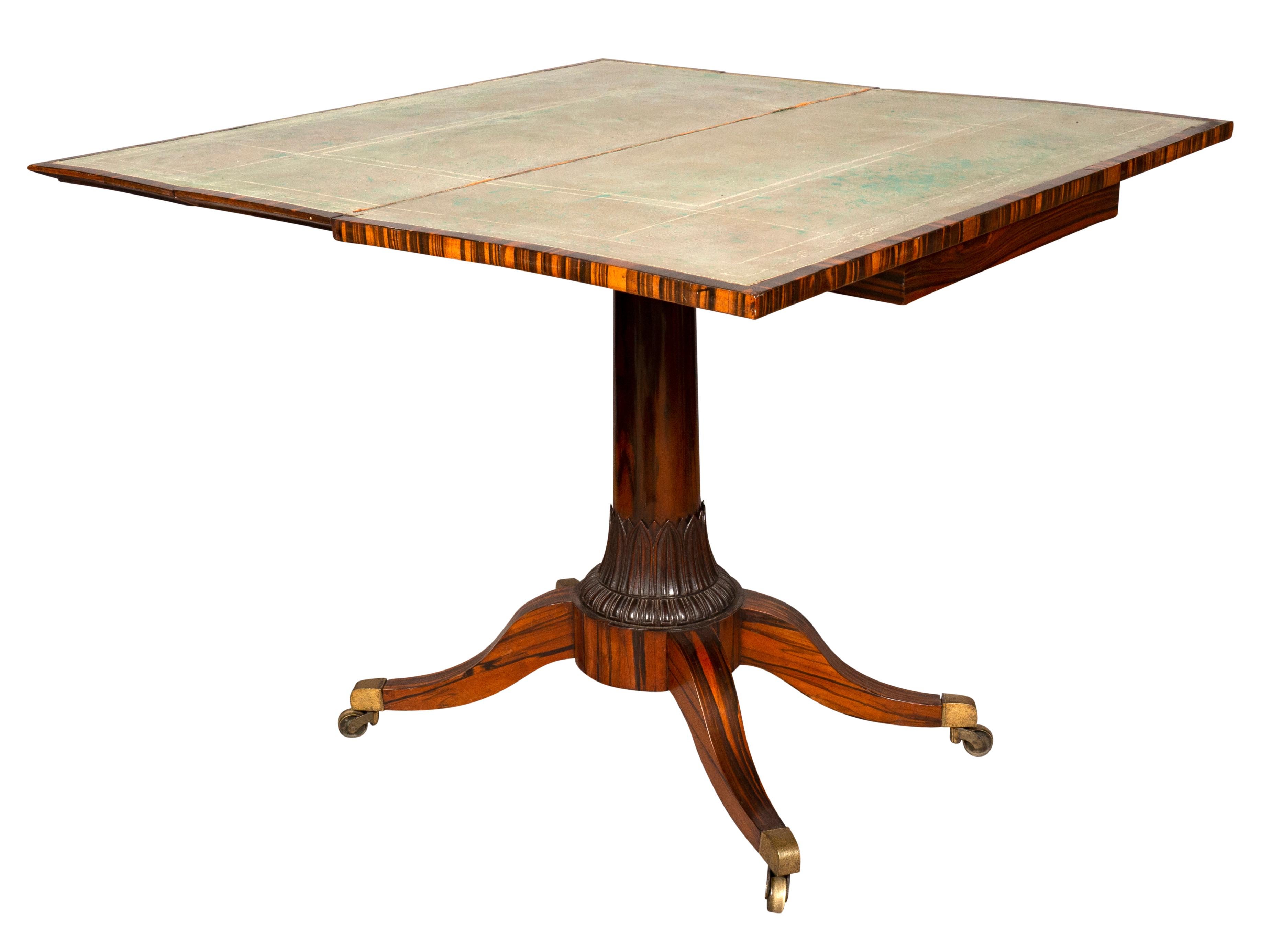 Fine Regency Calamander and Rosewood Games Table For Sale 6