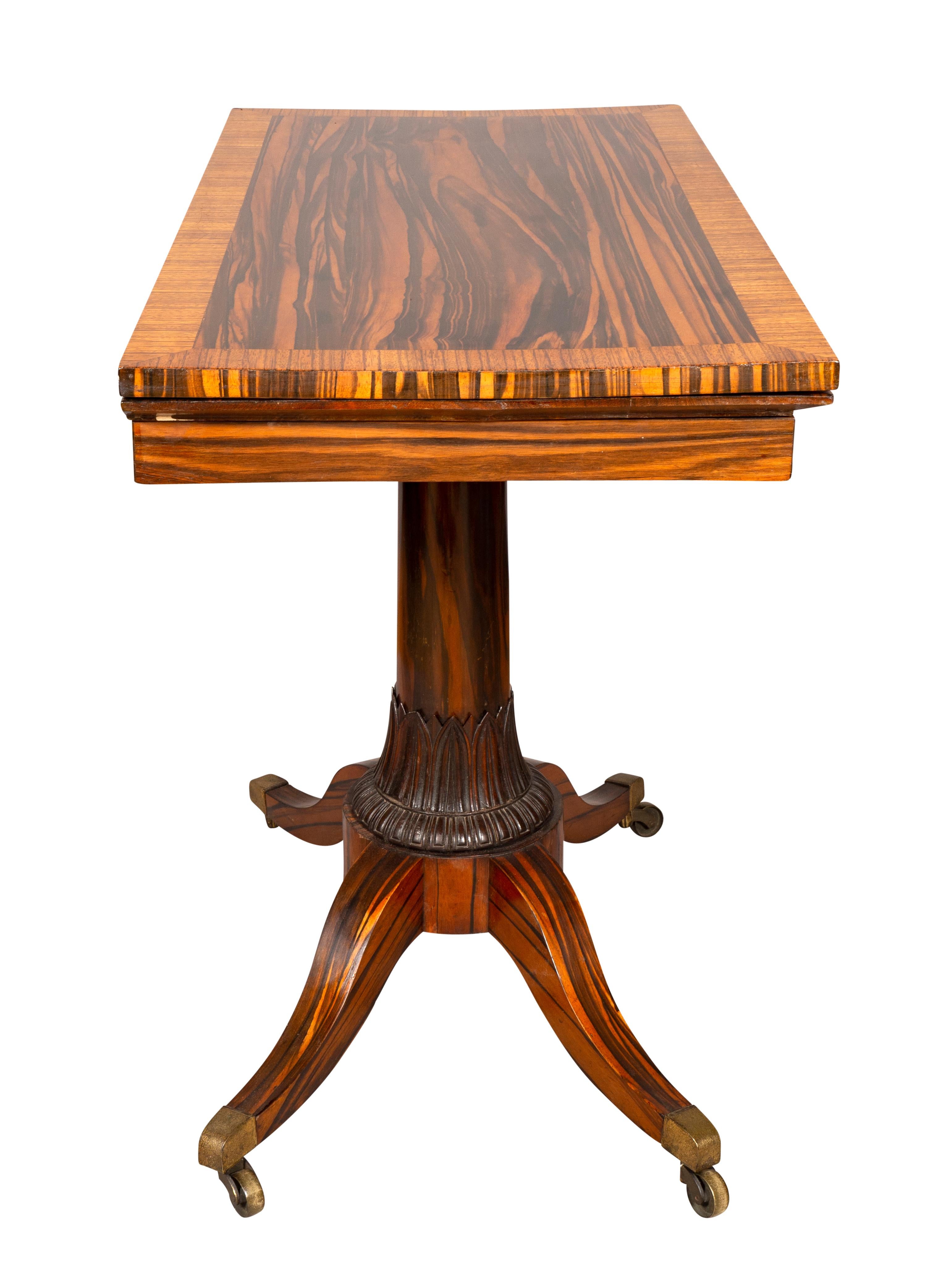 Macassar Fine Regency Calamander and Rosewood Games Table For Sale