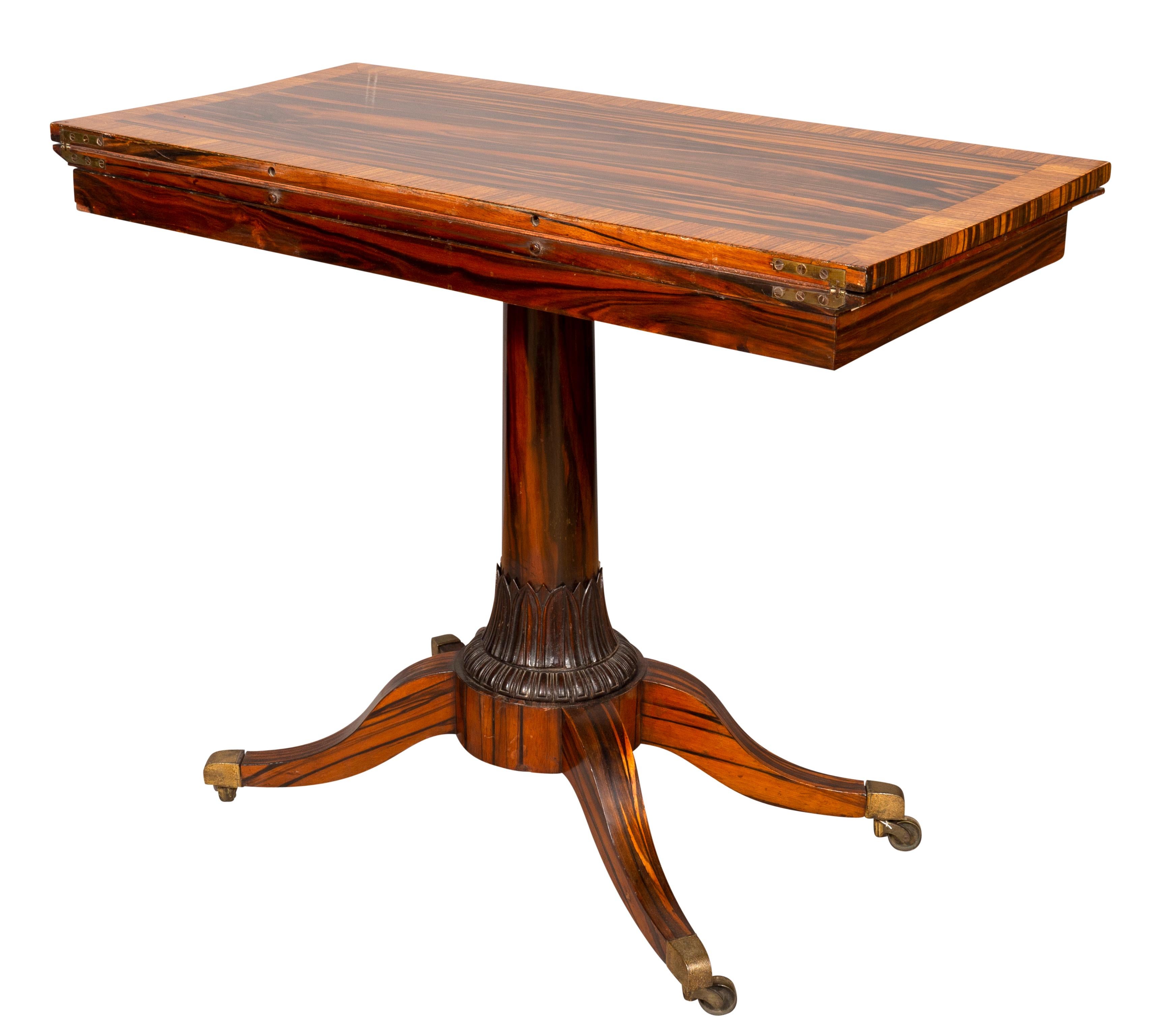 Fine Regency Calamander and Rosewood Games Table For Sale 1