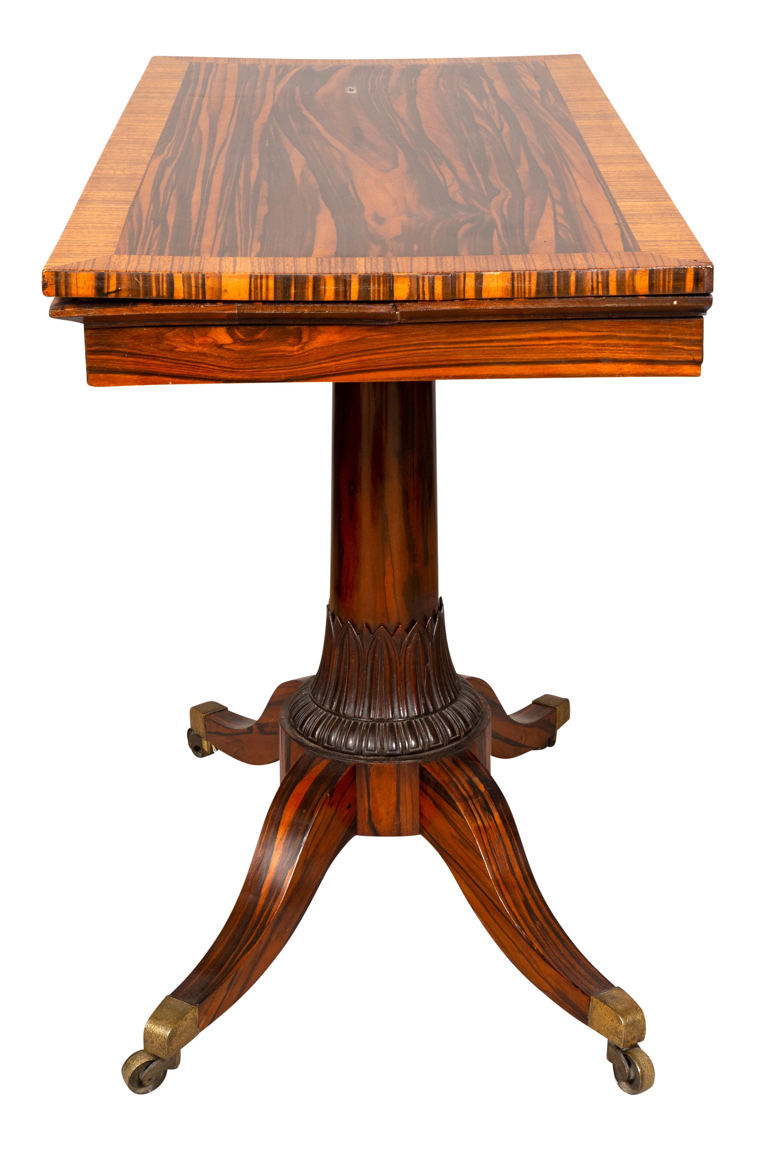 Fine Regency Calamander and Rosewood Games Table For Sale 3