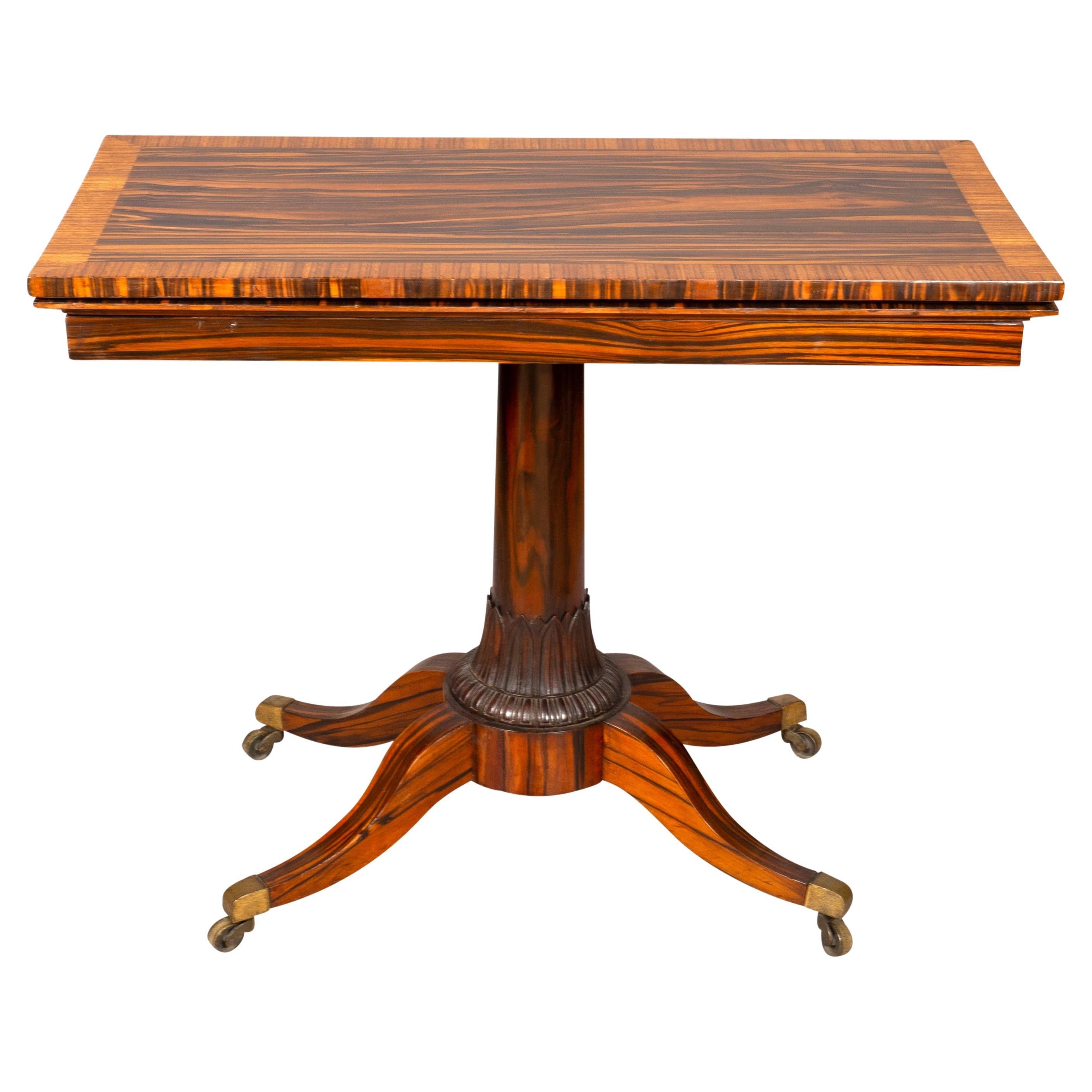Fine Regency Calamander and Rosewood Games Table For Sale