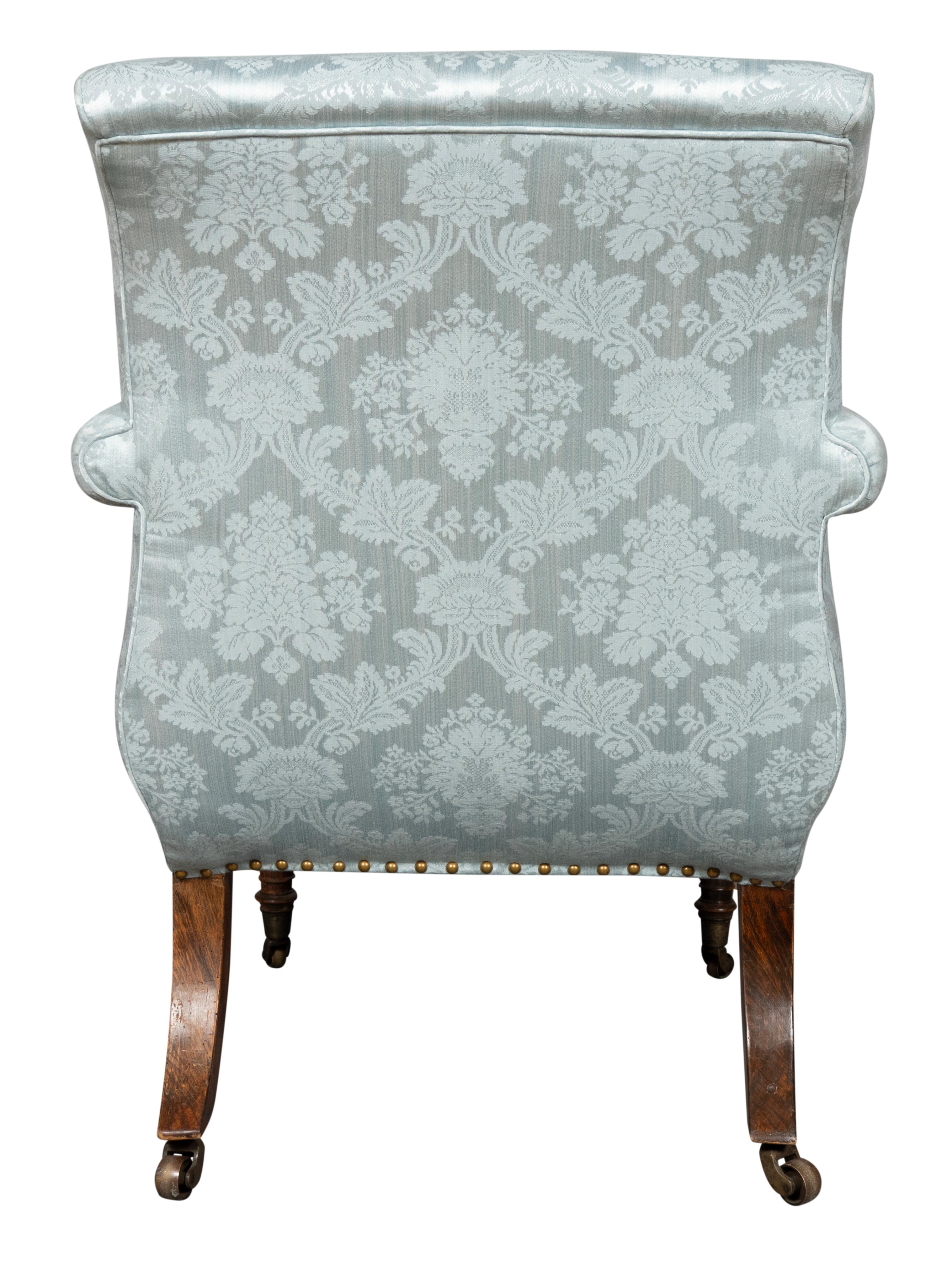 Effet bois Fauteuil de style Régence en faux palissandre et doré au parchemin en vente