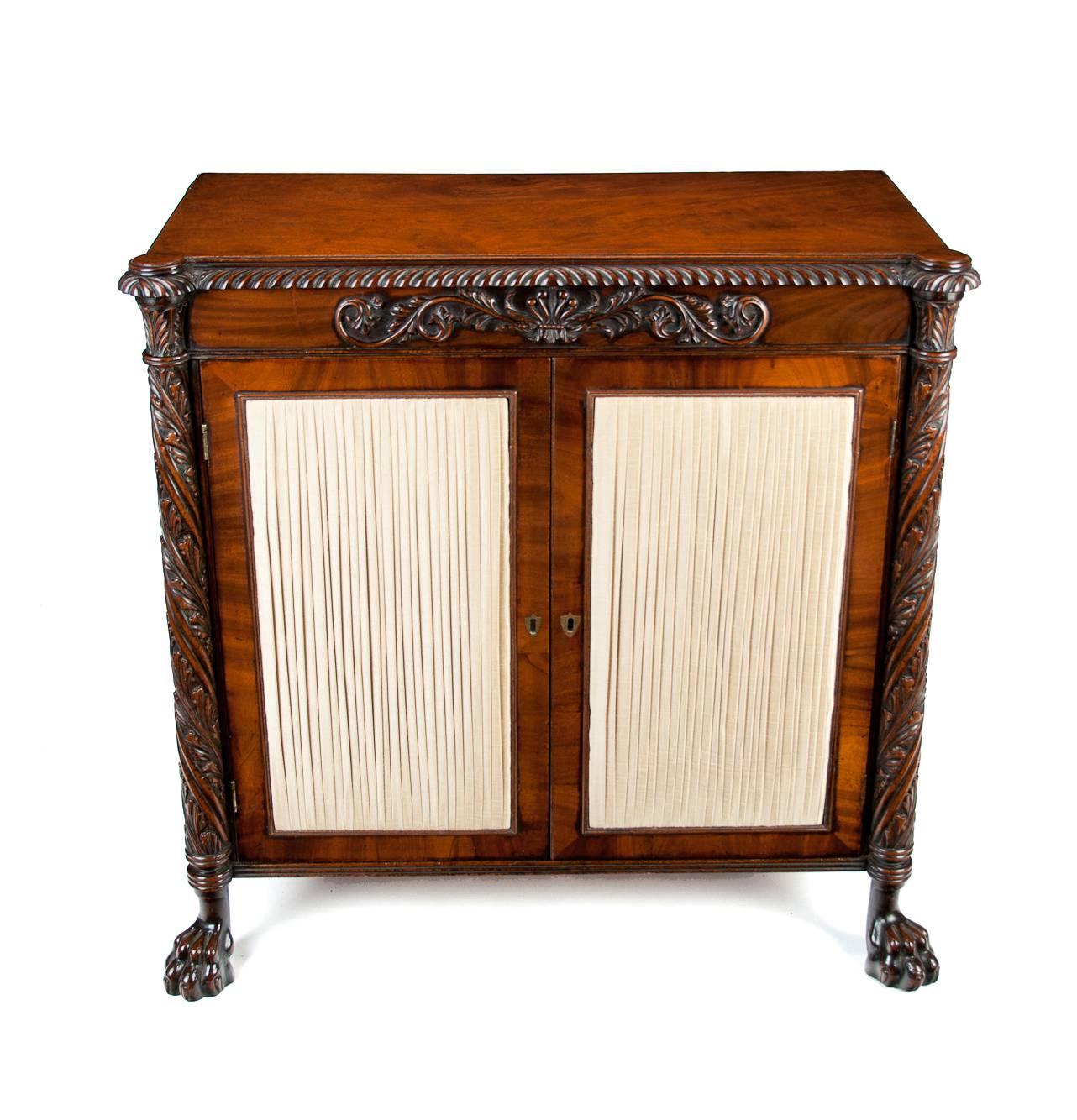 Fine Regency Irish Mahogany Two-Door Side Cabinet or Chiffonier 5