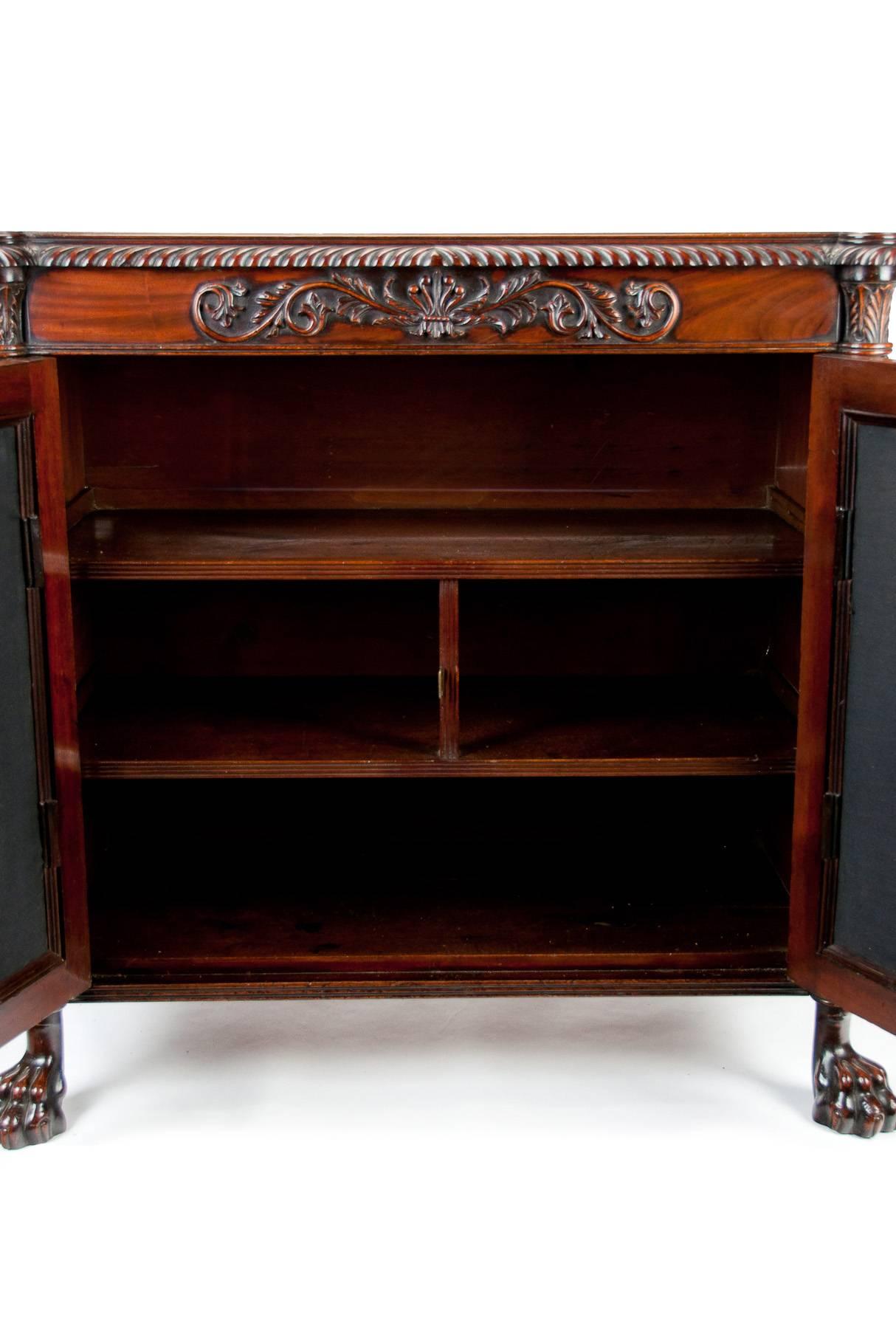 Fine Regency Irish Mahogany Two-Door Side Cabinet or Chiffonier 11