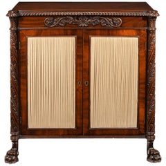 Fine Regency Irish Mahogany Two-Door Side Cabinet Chiffonier