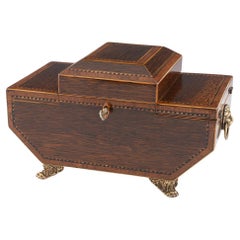 Scatola di gioielli Regency di forma a barca del 1805 circa