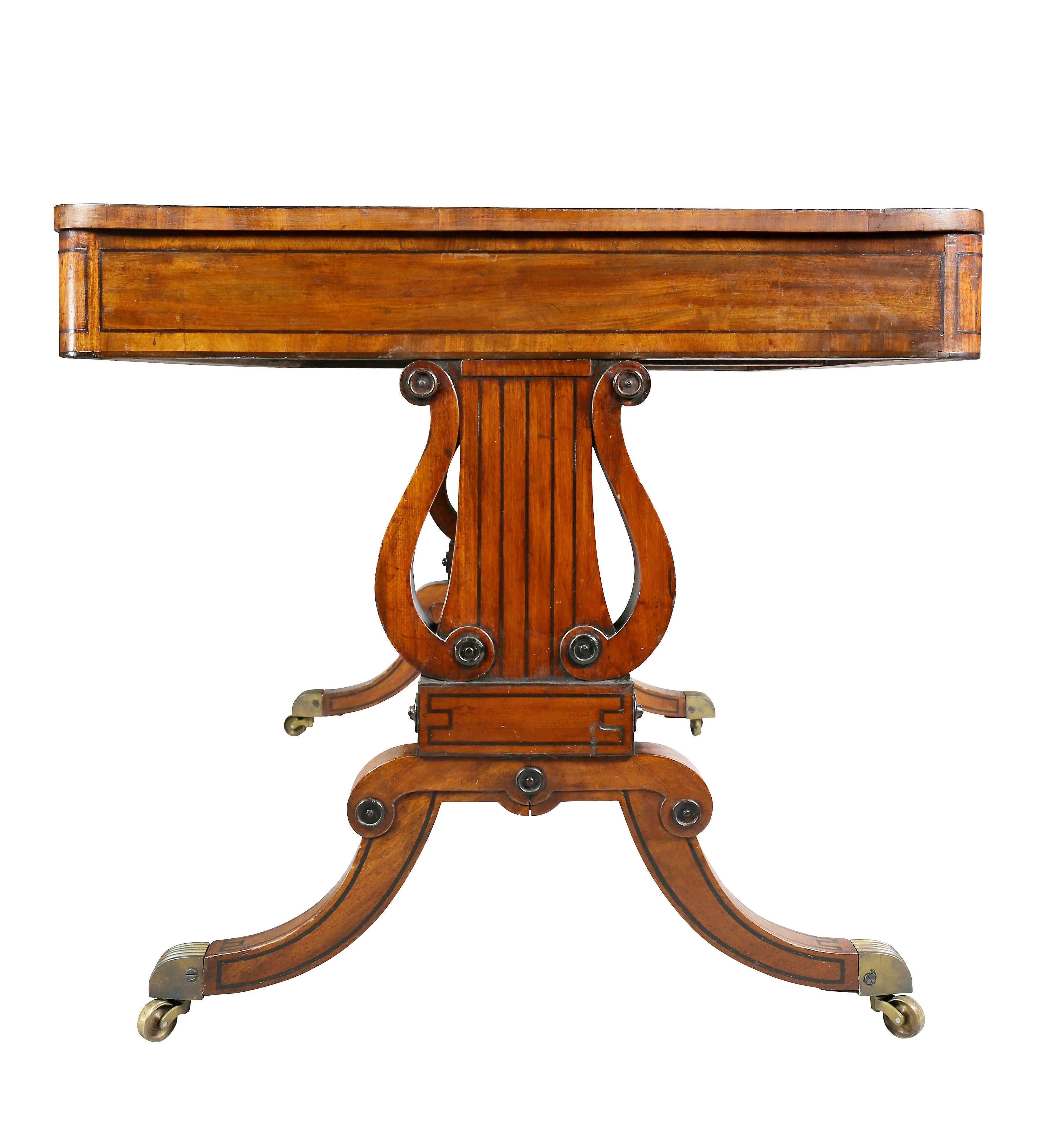 Fine Regency Mahogany and Ebony Inlaid Writing Table 7