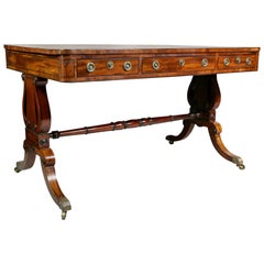 Fine Regency Mahogany and Ebony Inlaid Writing Table