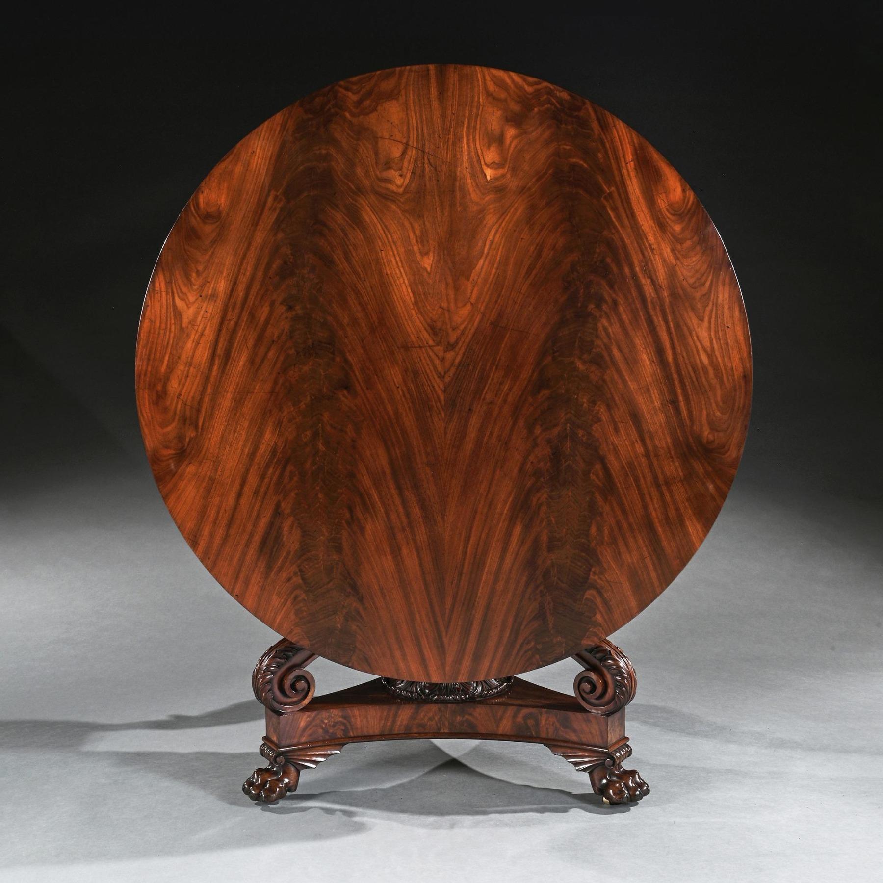 A superb Late Regency Mahogany Centre Table c.1825, English or Possibly Scottish and Possibly a Unique Commission Based on the Designs of George Smith

English / Scottish - Circa 1825

The top of finely chosen mahogany of excellent colour and figure