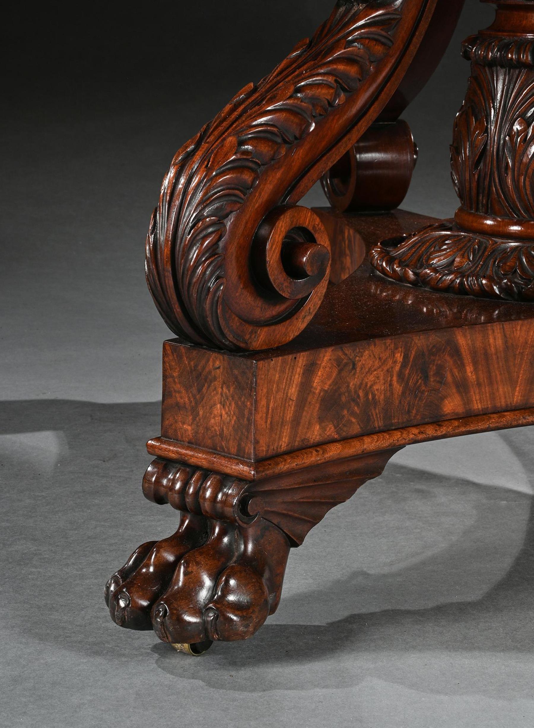 English Fine Regency Mahogany Centre Table, Possibly a Unique Commission Based on the De