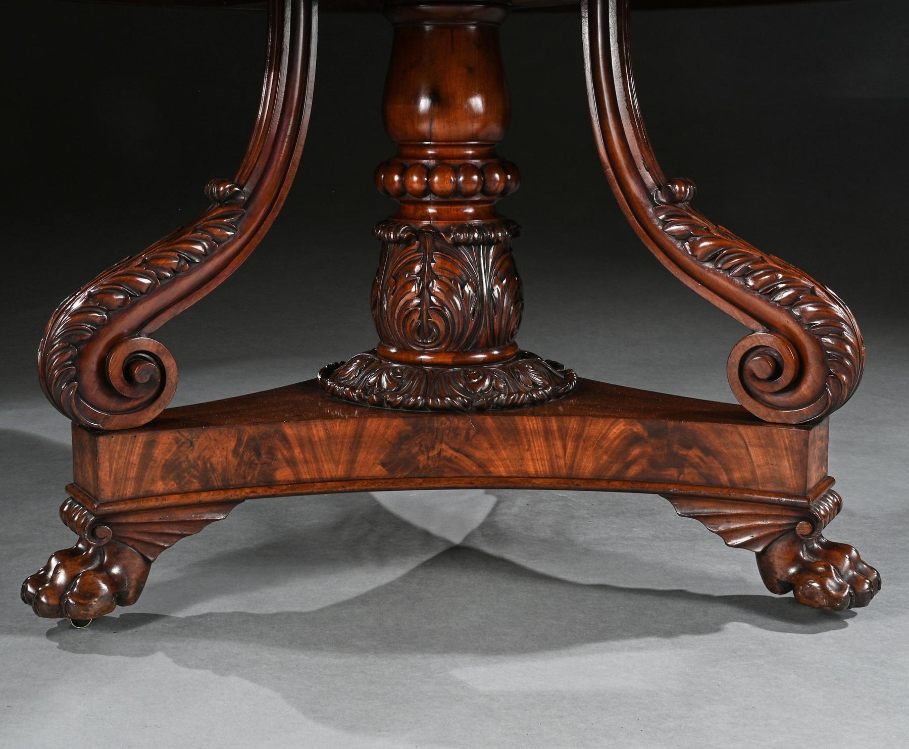 Fine Regency Mahogany Centre Table, Possibly a Unique Commission Based on the De In Good Condition In Benington, Herts