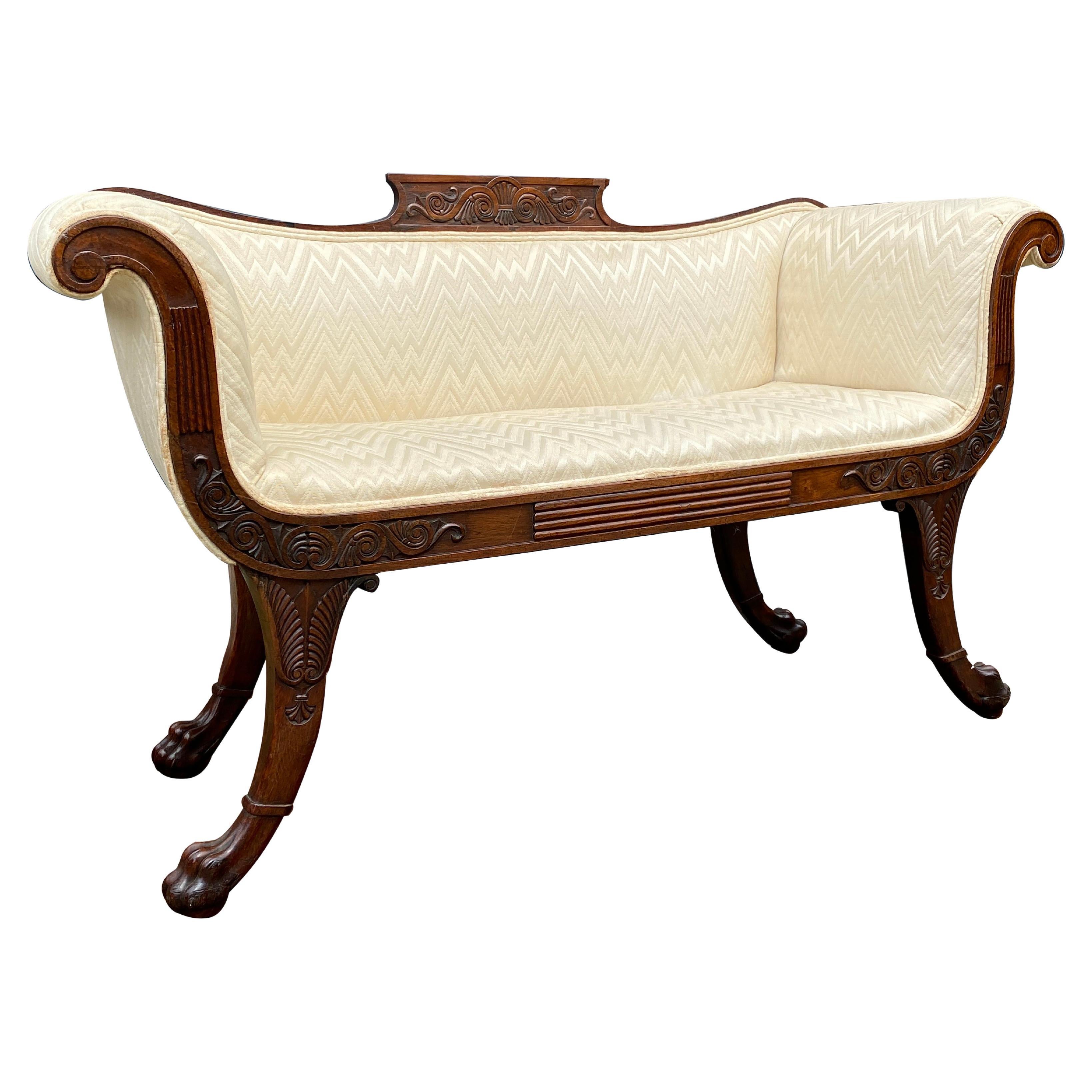 Fine Regency Mahogany Hall Bench
