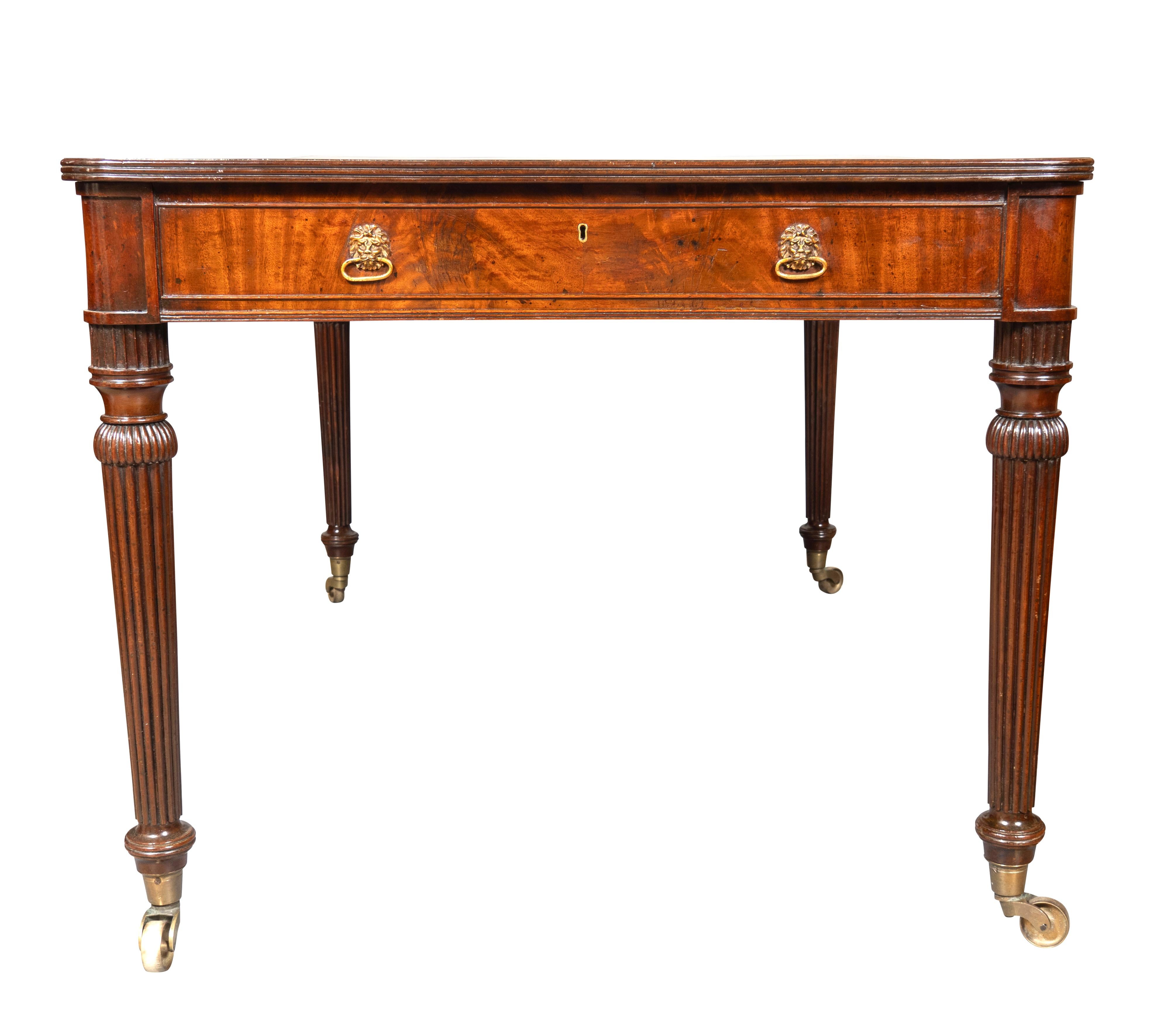 19th Century Fine Regency Mahogany Writing Table For Sale