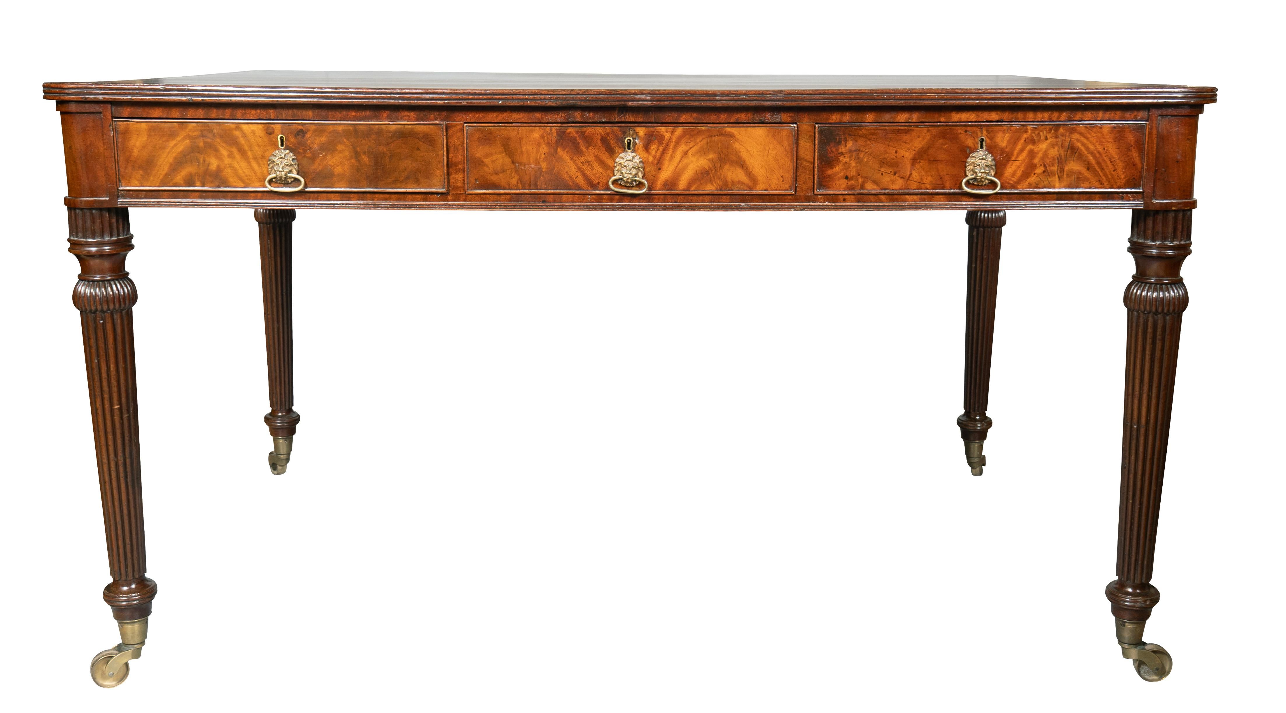 Fine Regency Mahogany Writing Table For Sale 1
