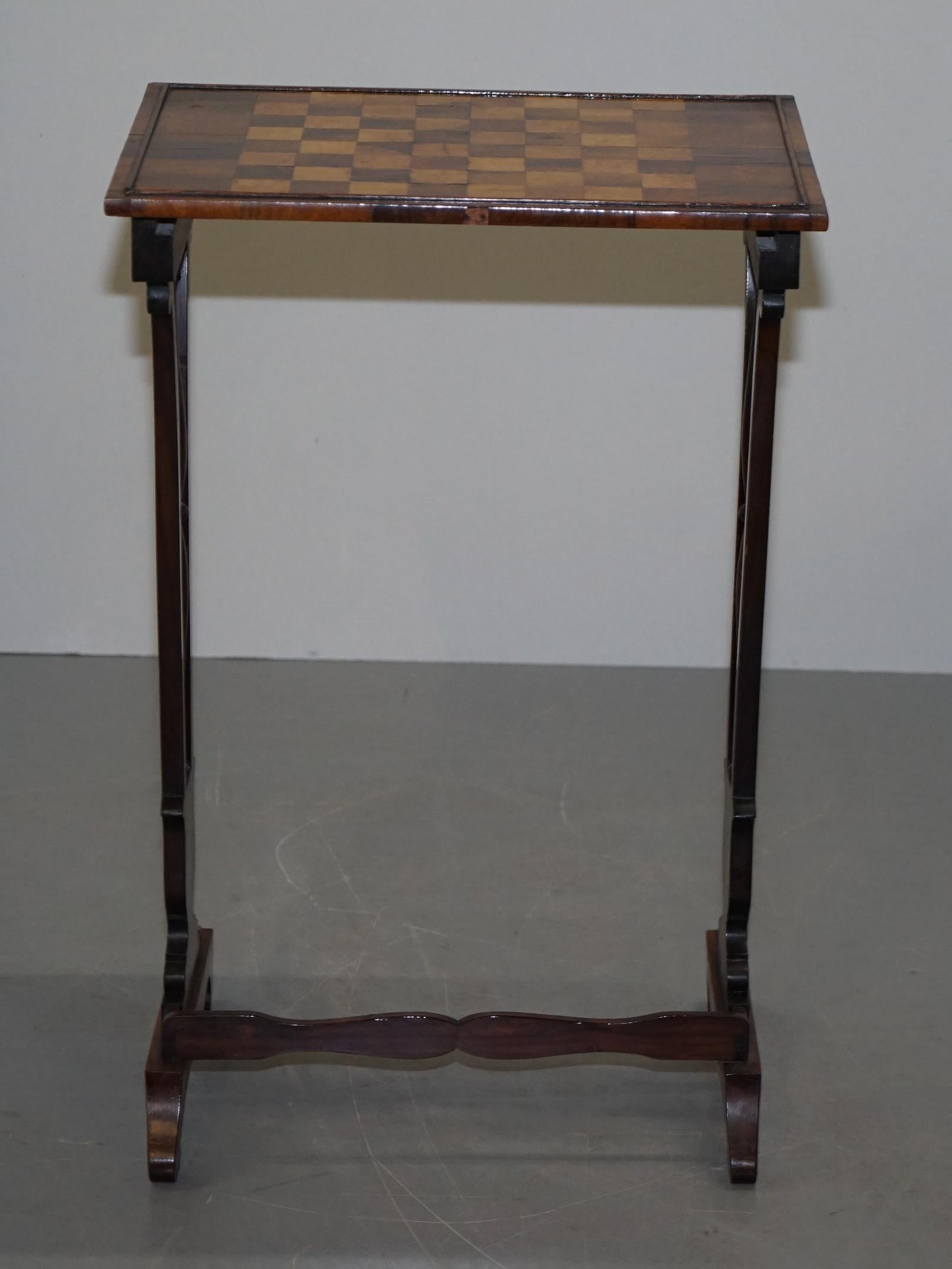 Fine Regency Nest of Hardwood Tables with Chessboard Top Attributed to Gillows For Sale 7