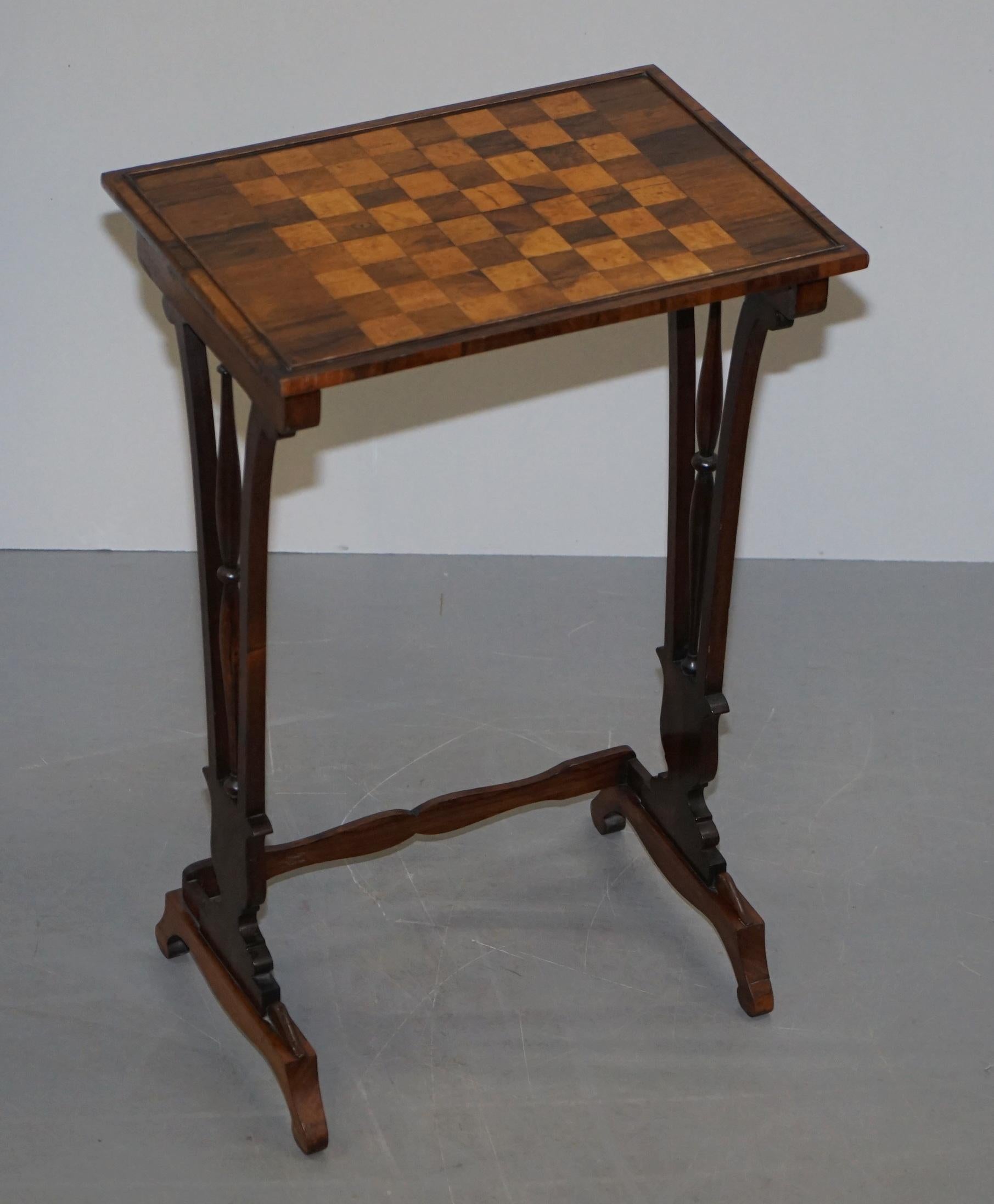 Early 19th Century Fine Regency Nest of Hardwood Tables with Chessboard Top Attributed to Gillows For Sale