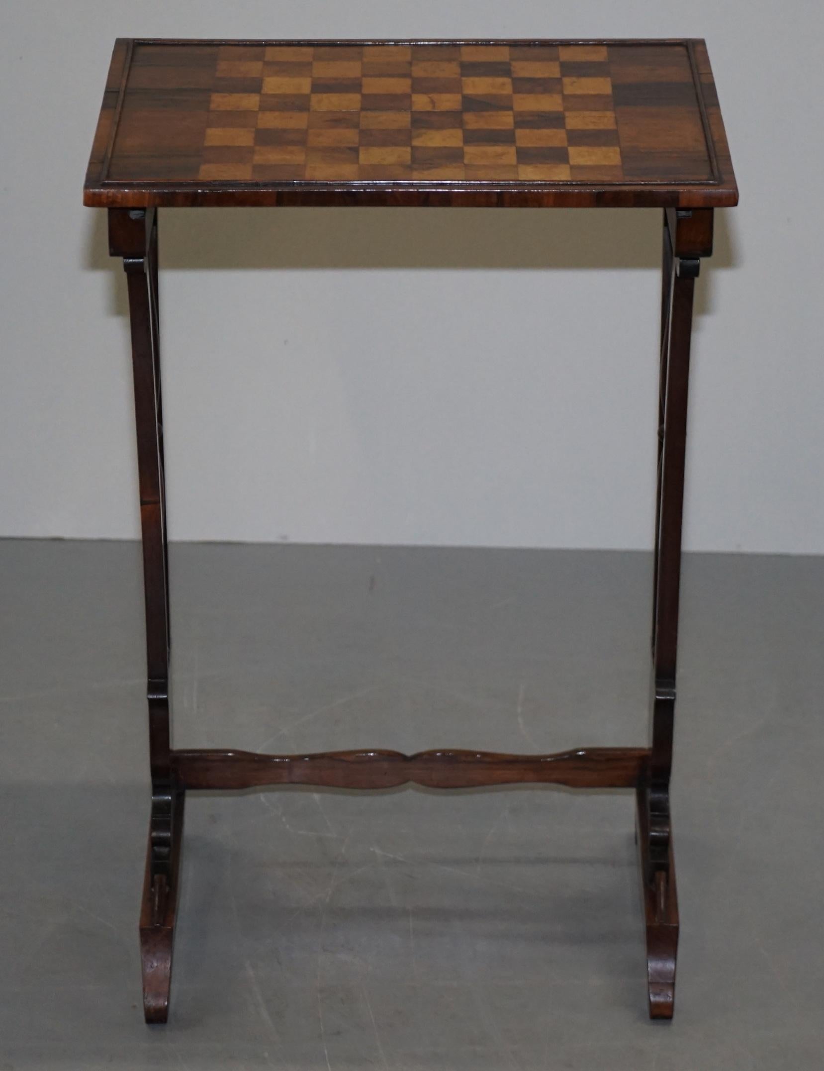Fine Regency Nest of Hardwood Tables with Chessboard Top Attributed to Gillows For Sale 1
