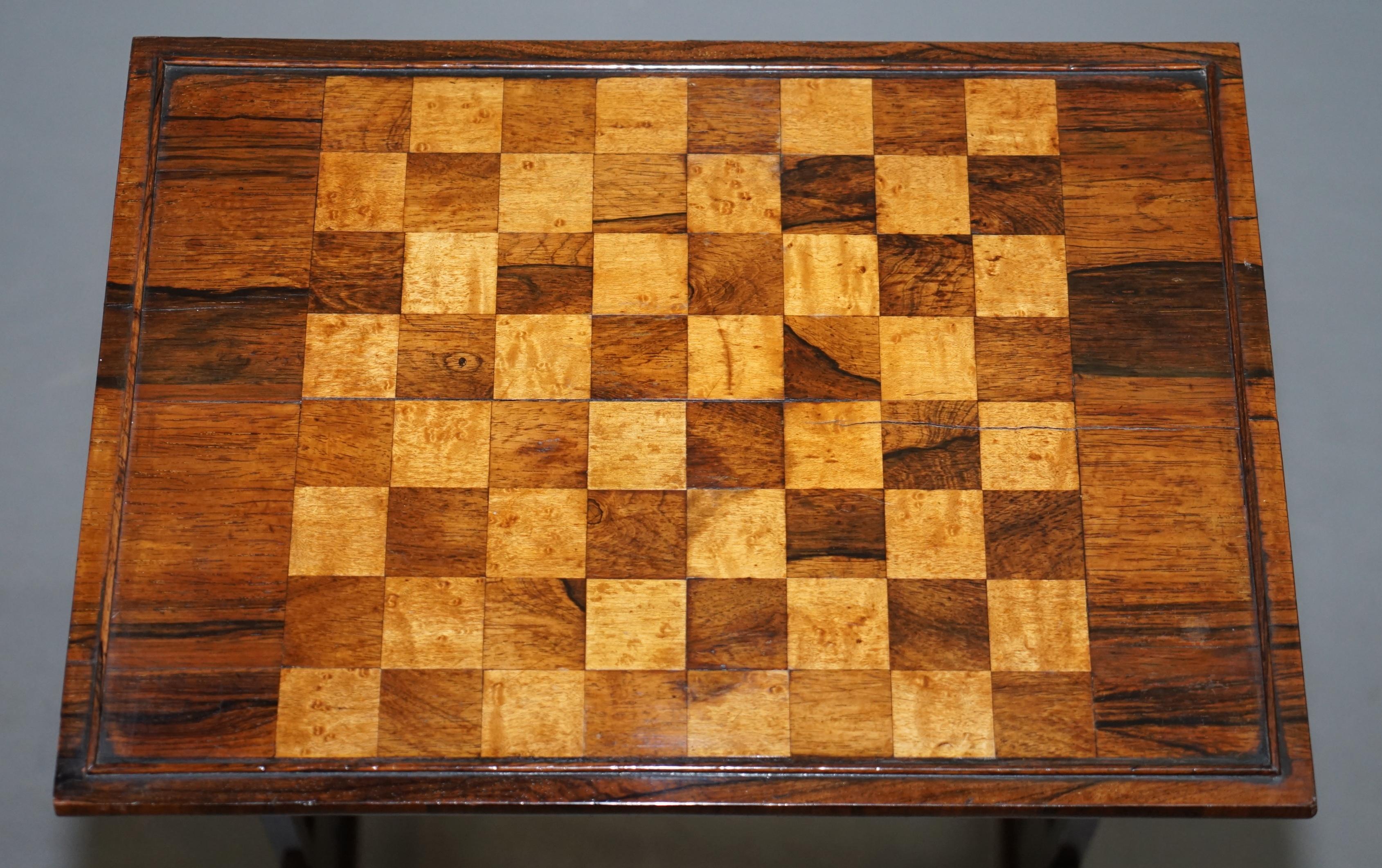 Fine Regency Nest of Hardwood Tables with Chessboard Top Attributed to Gillows For Sale 2