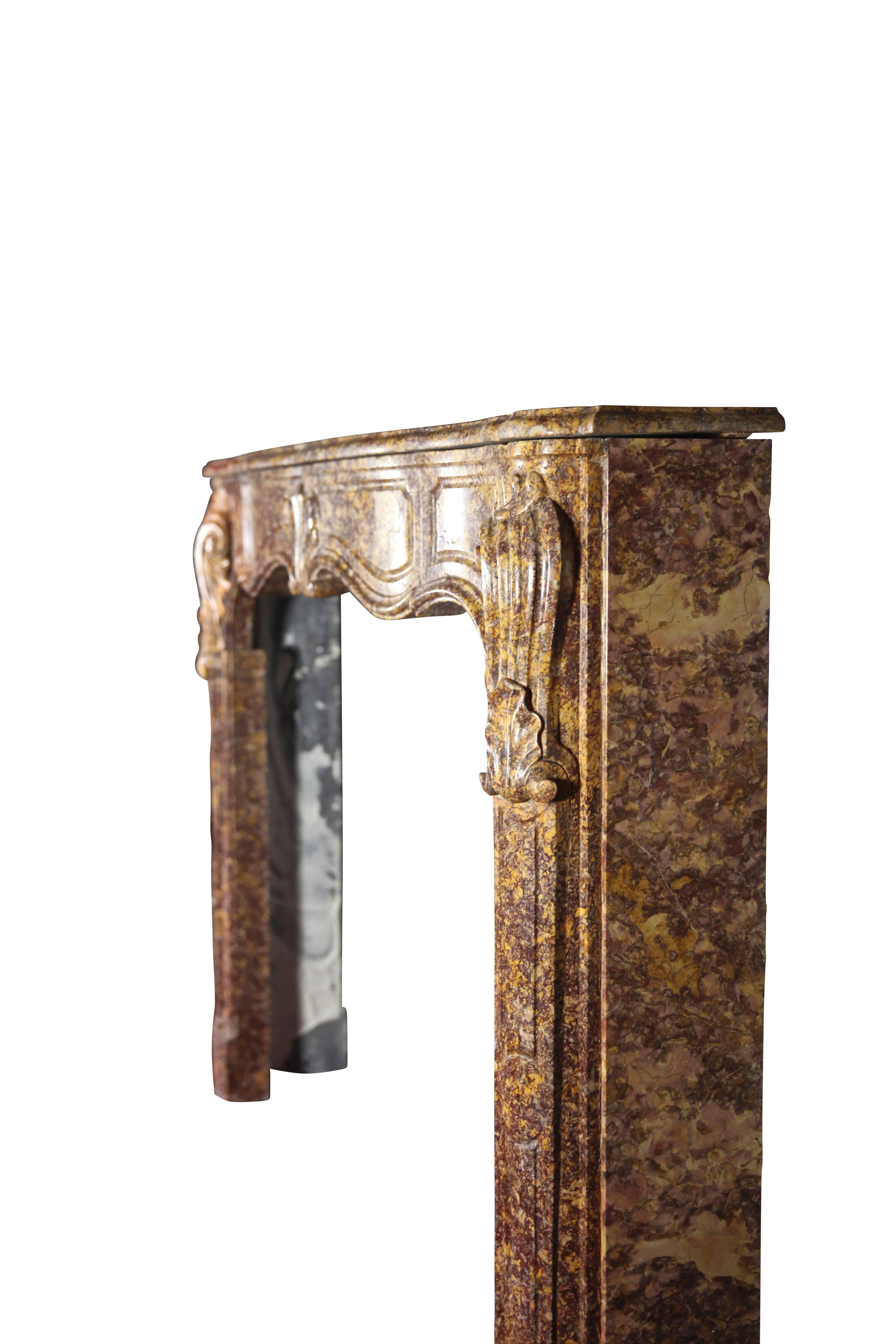 Italian Fine Regency Period Antique Fireplace Surround in Royal Marble For Sale