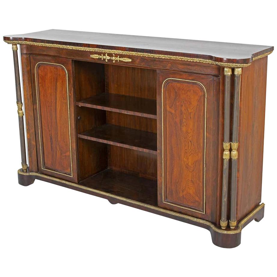 Fine Regency Period English Rosewood and Gilt Bronze Mounted Credenza