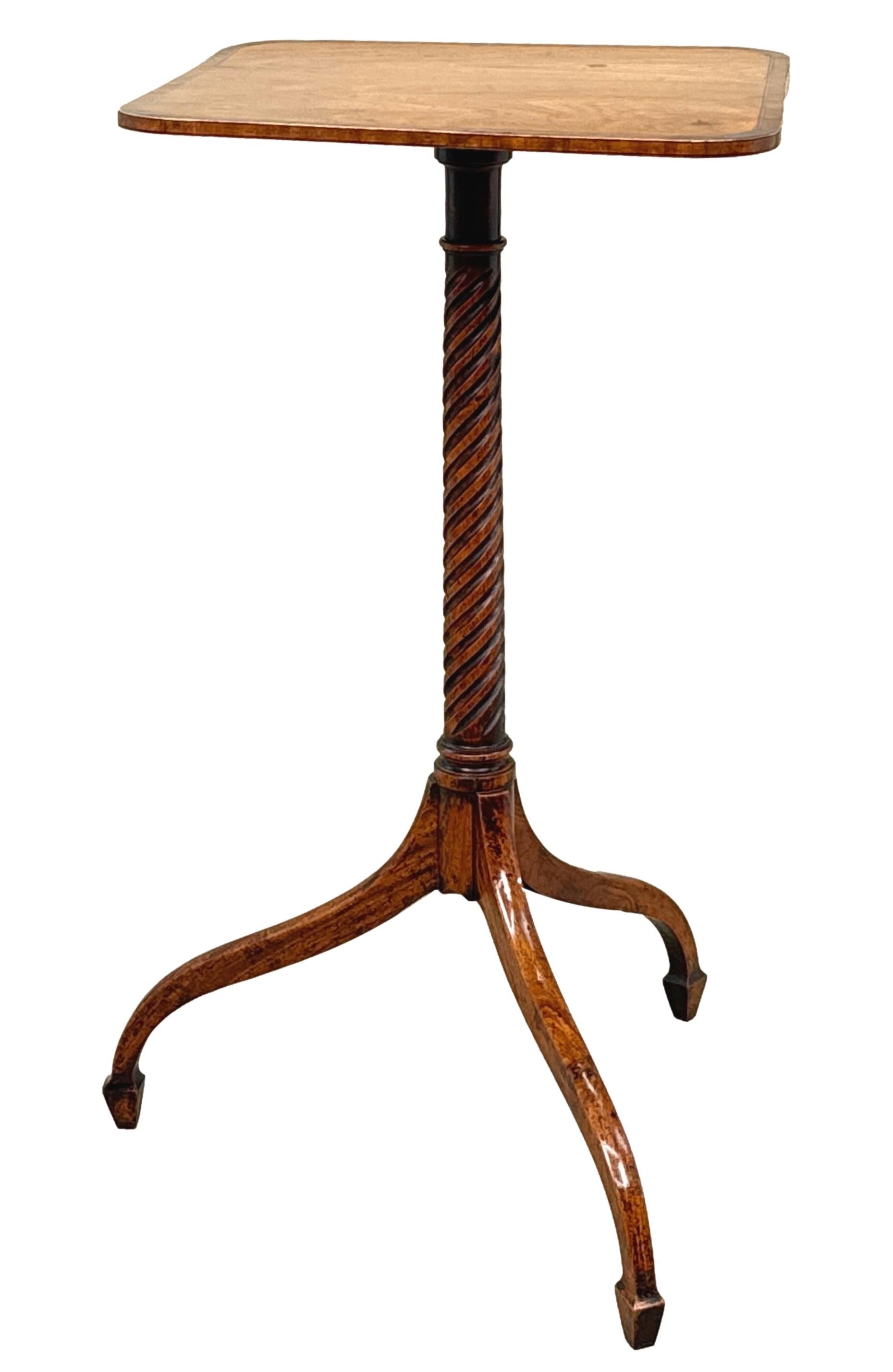 English Fine Regency Period Kingwood Square Wine Table For Sale