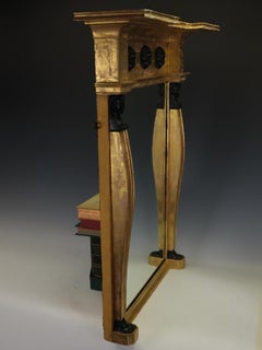 Fine Regency Revival Giltwood & Bronze Egyptian Revival Pier Mirror
