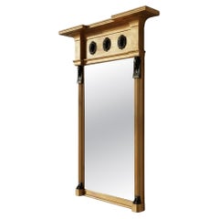 Fine Regency Revival Giltwood & Bronze Egyptian Revival Pier Mirror
