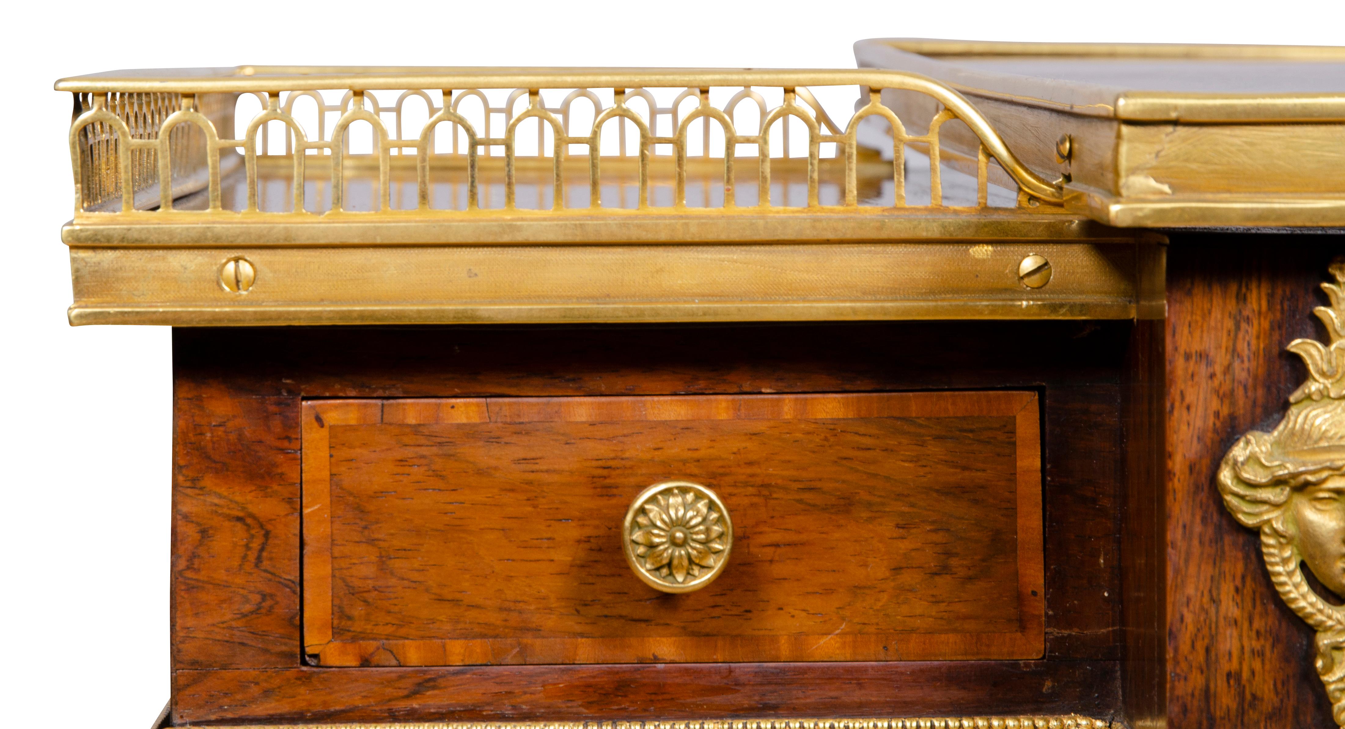 Fine Regency Rosewood and Bronze Mounted Writing / Games Table For Sale 9