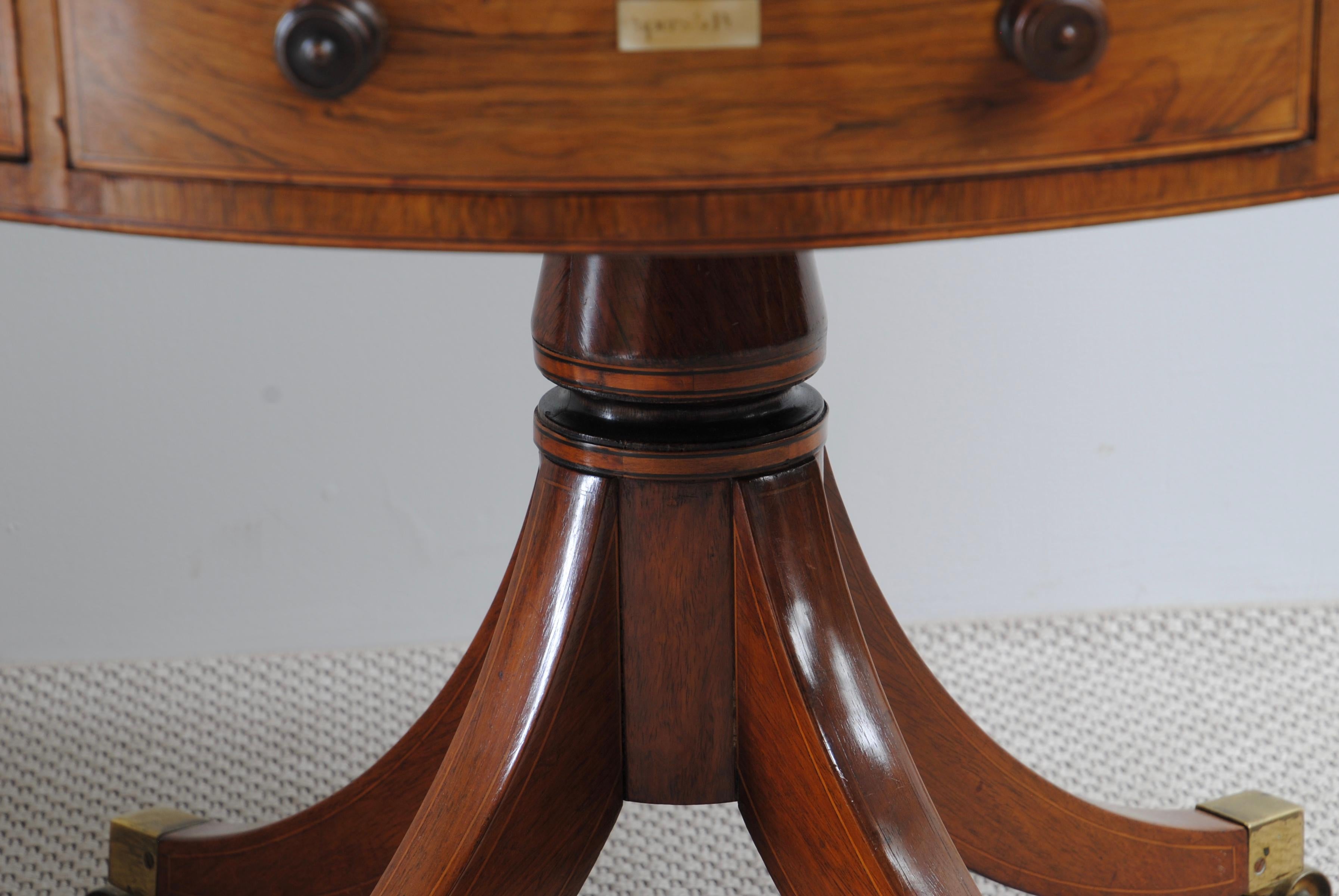 British Fine Regency Rosewood Drum Table in the Manner of Gillows