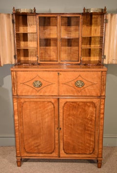 Fine Regency Satinwood Secretaire Cabinet