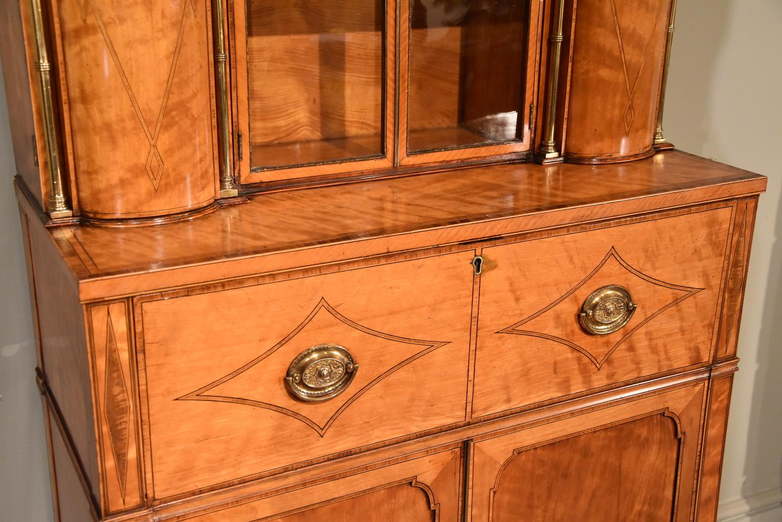 Fine Regency Satinwood Secretaire Cabinet For Sale 2