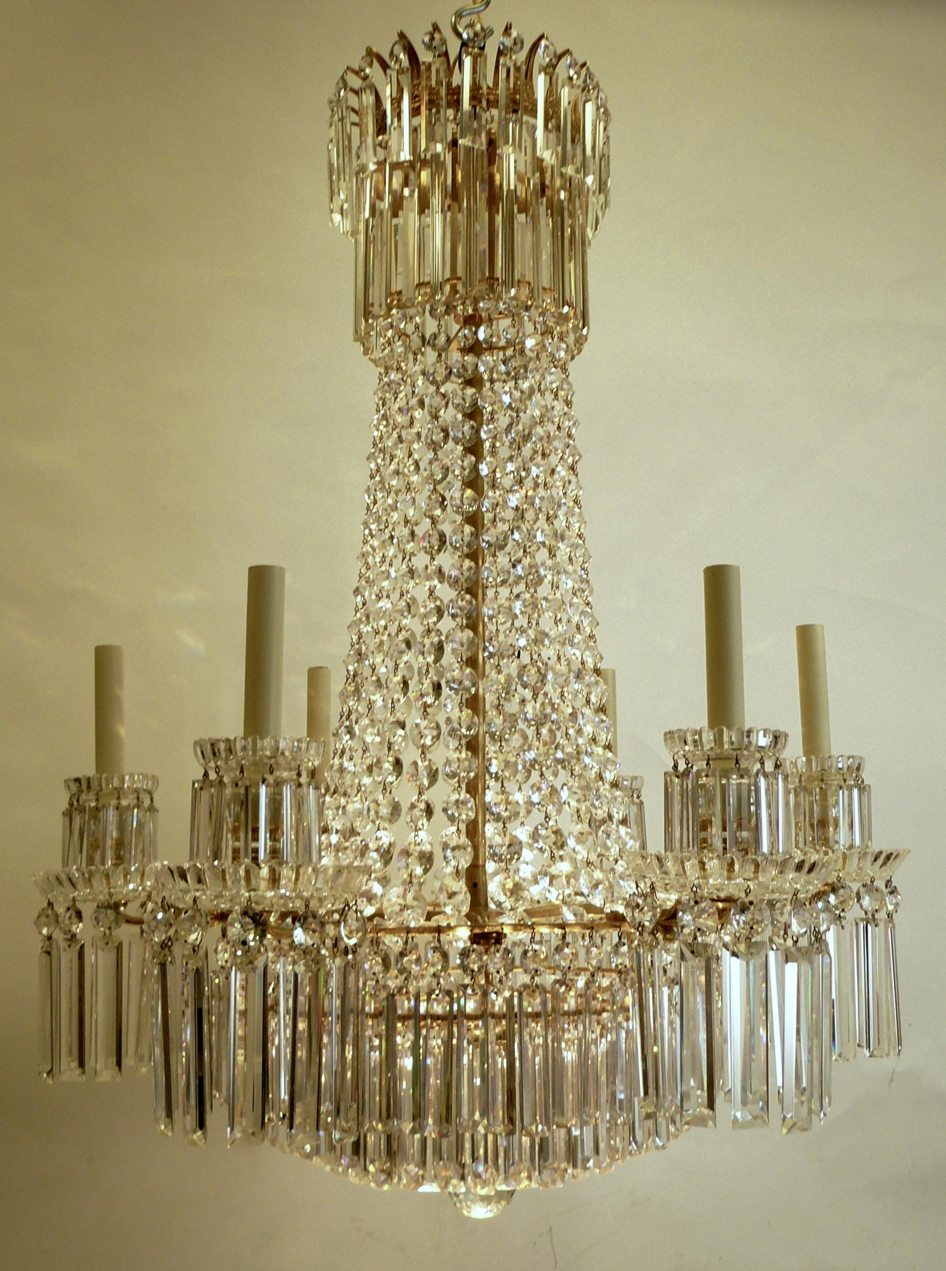 XIXe siècle Lustre à six lumières de style Régence de John Blades en vente
