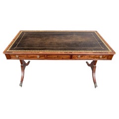 Fine Regency Style Embossed Leather Writing Desk