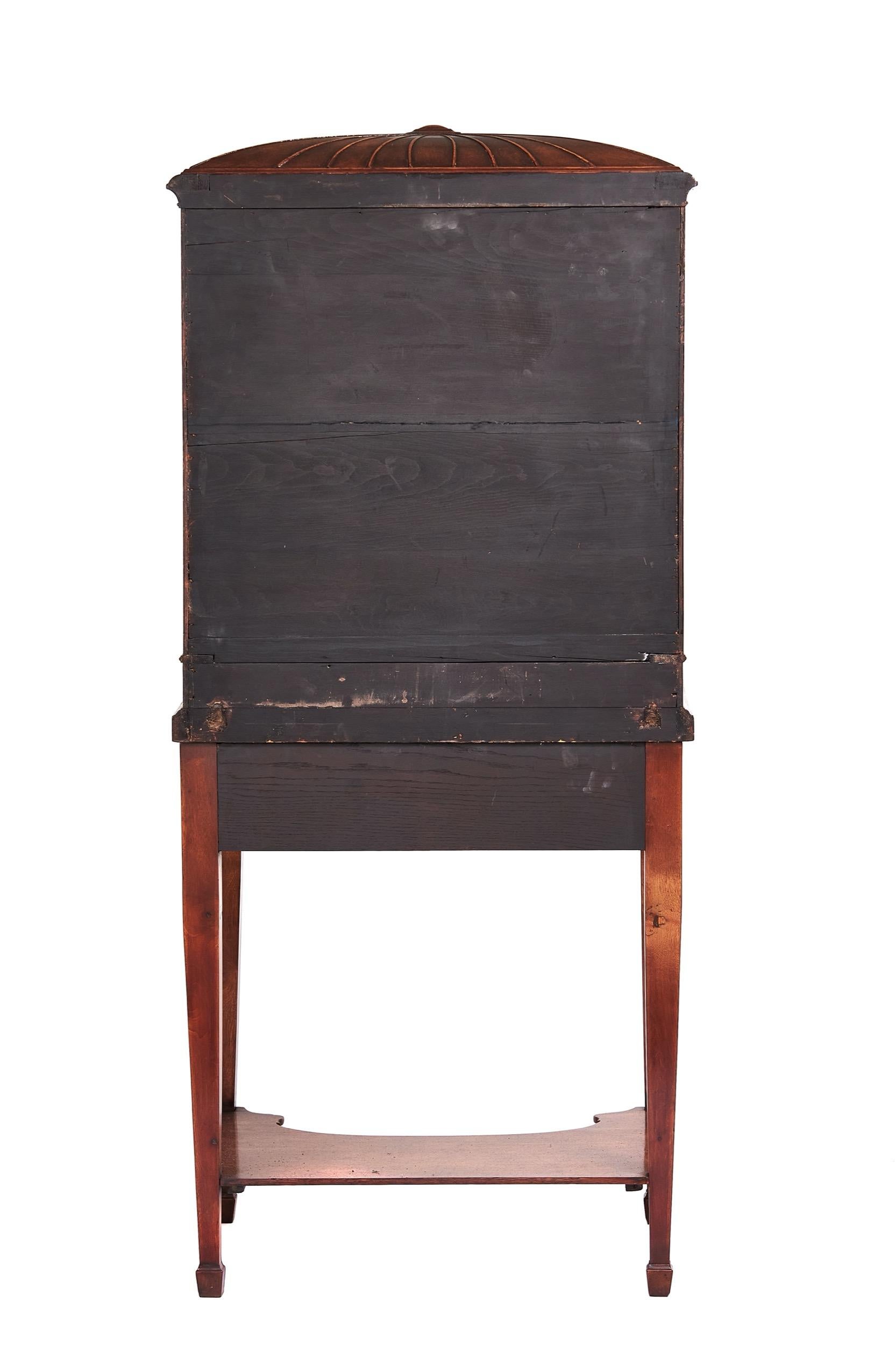 British Fine Regency Style  Mahogany Writing Cabinet Circa 1900 For Sale