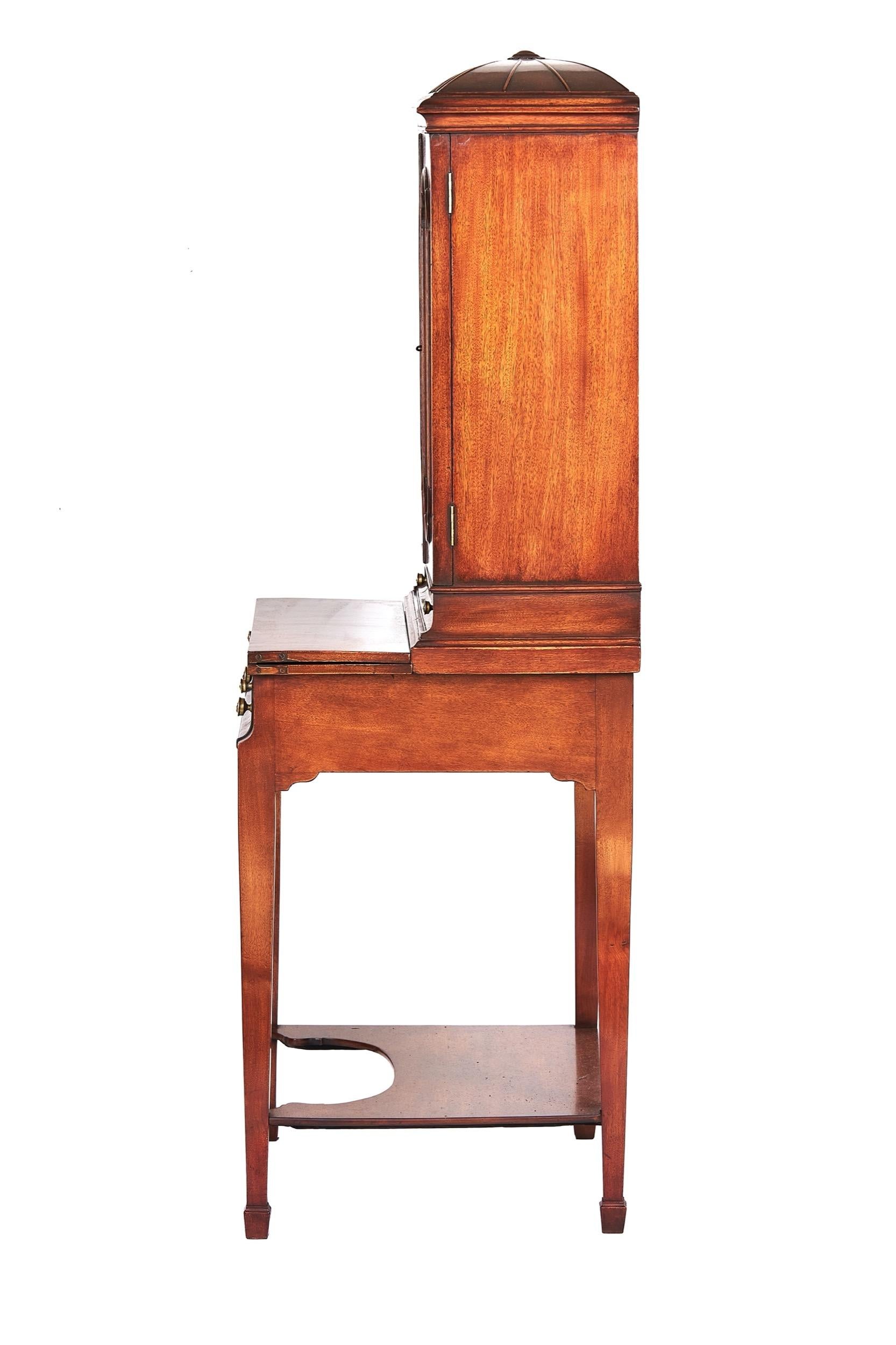 Polished Fine Regency Style  Mahogany Writing Cabinet Circa 1900