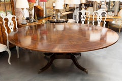 Fine Regency Style Round Expanding Dining Table
