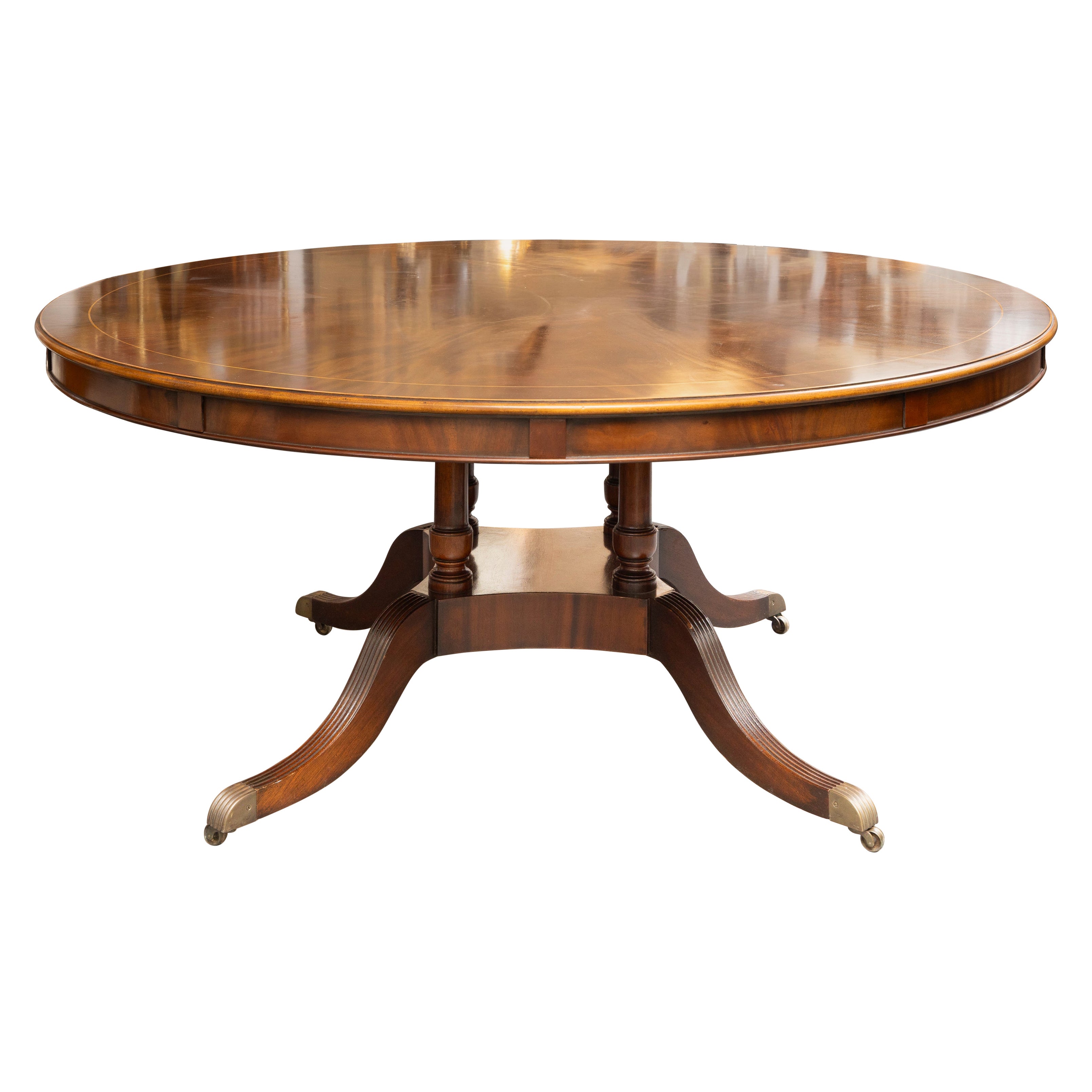Fine Regency Style Round Expanding Dining Table For Sale