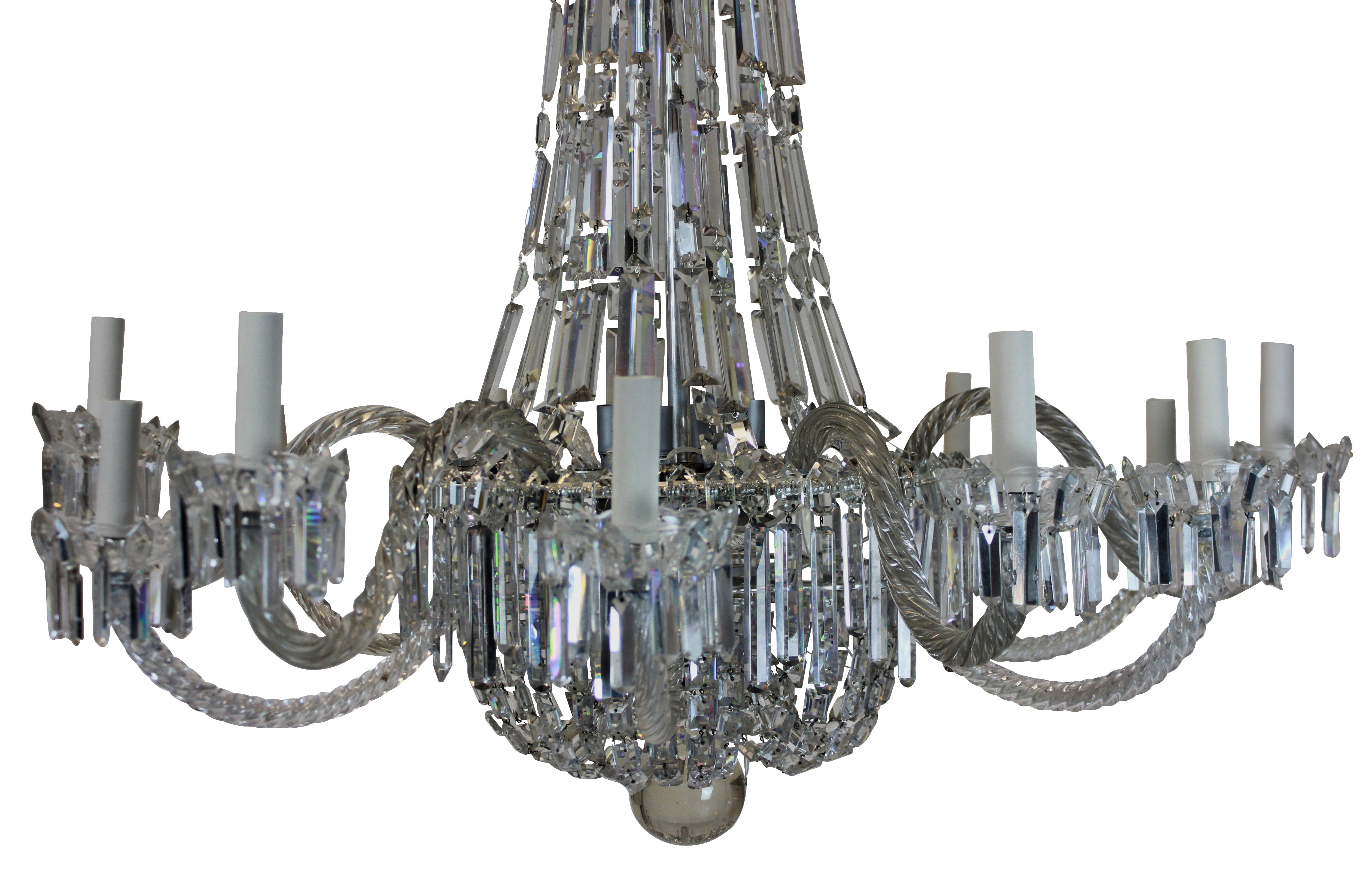 Early 19th Century Fine Regency Tend and Waterfall Chandelier