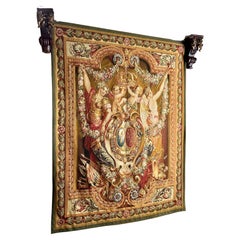 Fine Reproduction of Louis XIV Aubusson Tapestry “Portiere des Renommees"