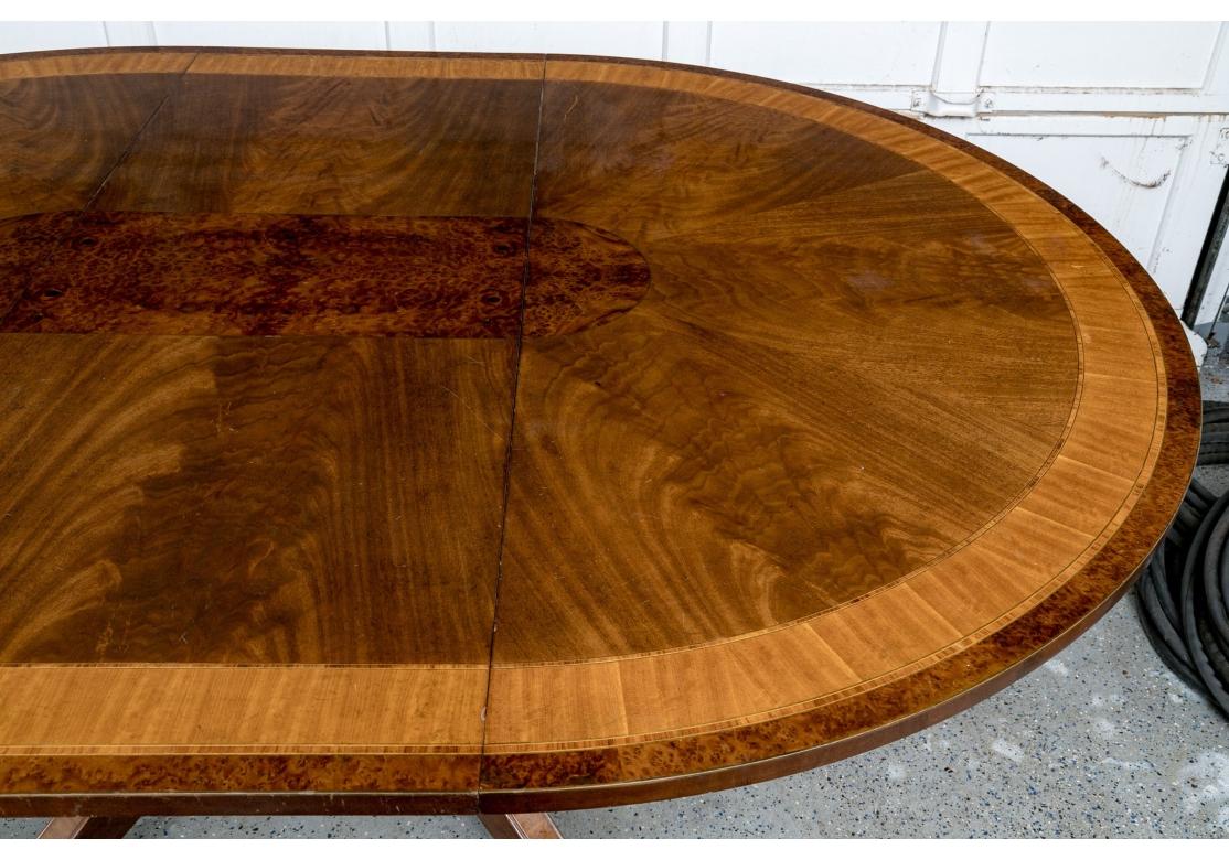 Inlay Fine Restall Brown & Clennell English Georgian Style Pedestal Dining Table