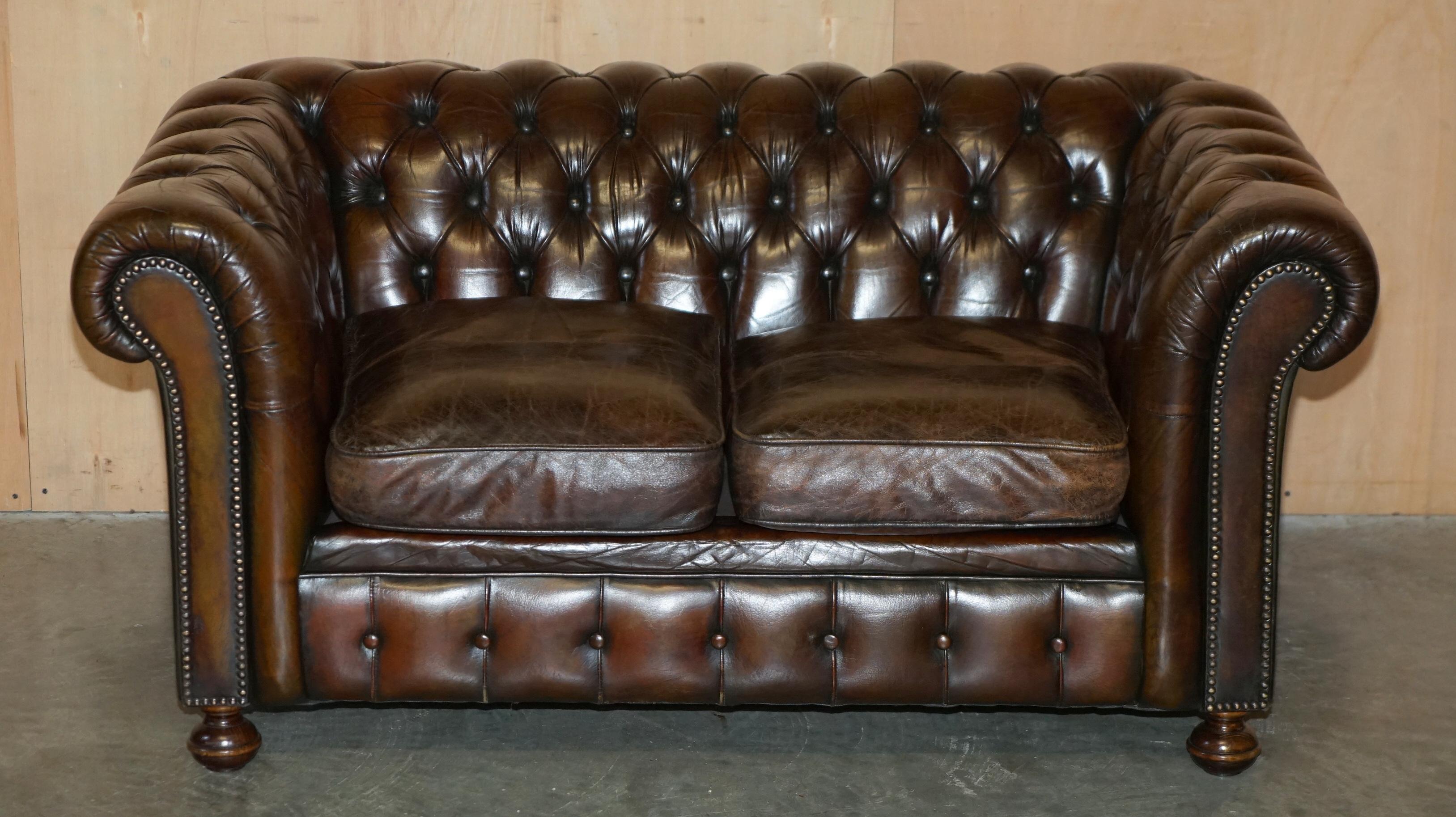 Royal House Antiques

Royal House Antiques is delighted to offer for sale this lovely small vintage fully restored Circa 1950-1960 aged Cigar brown leather Chesterfield sofa

Please note the delivery fee listed is just a guide, it covers within the