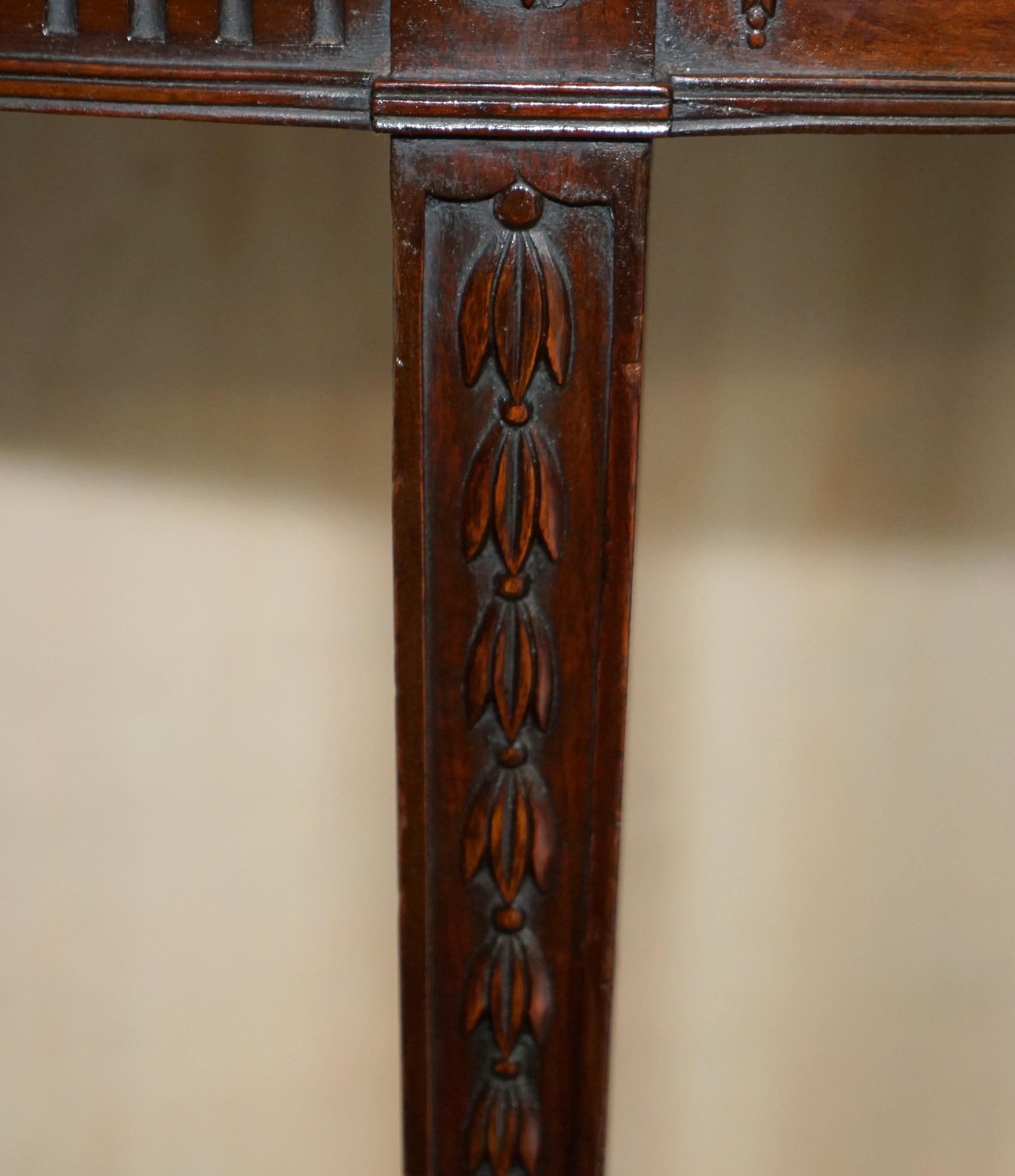 FiNE RESTORED 18TH CENTURY BURL HARDWOOD CARVED ADAMS DEMI LINE CONSOLE TABLE For Sale 3