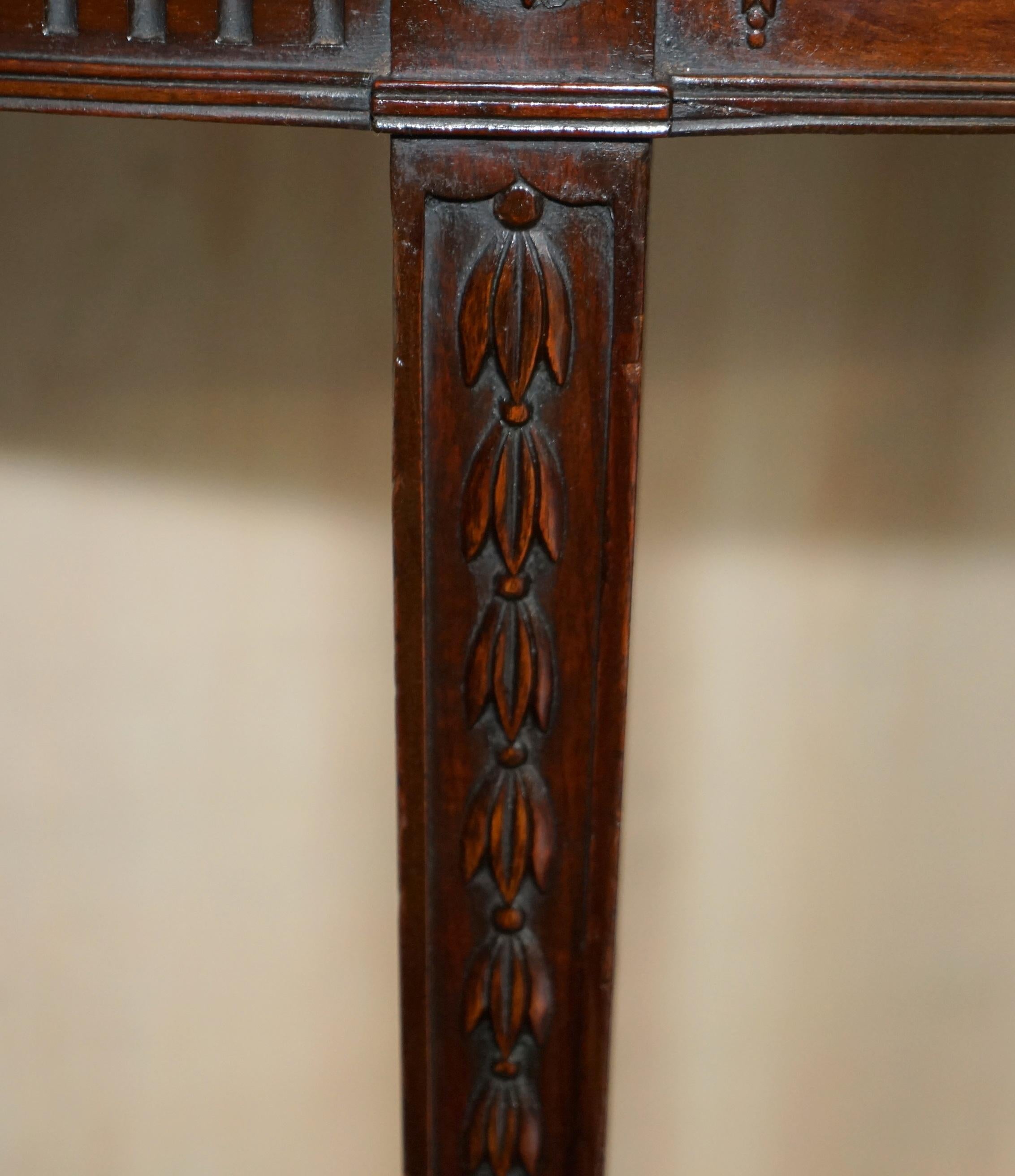 FiNE RESTORED 18TH CENTURY BURL HARDWOOD CARVED ADAMS DEMI LINE CONSOLE TABLE For Sale 4