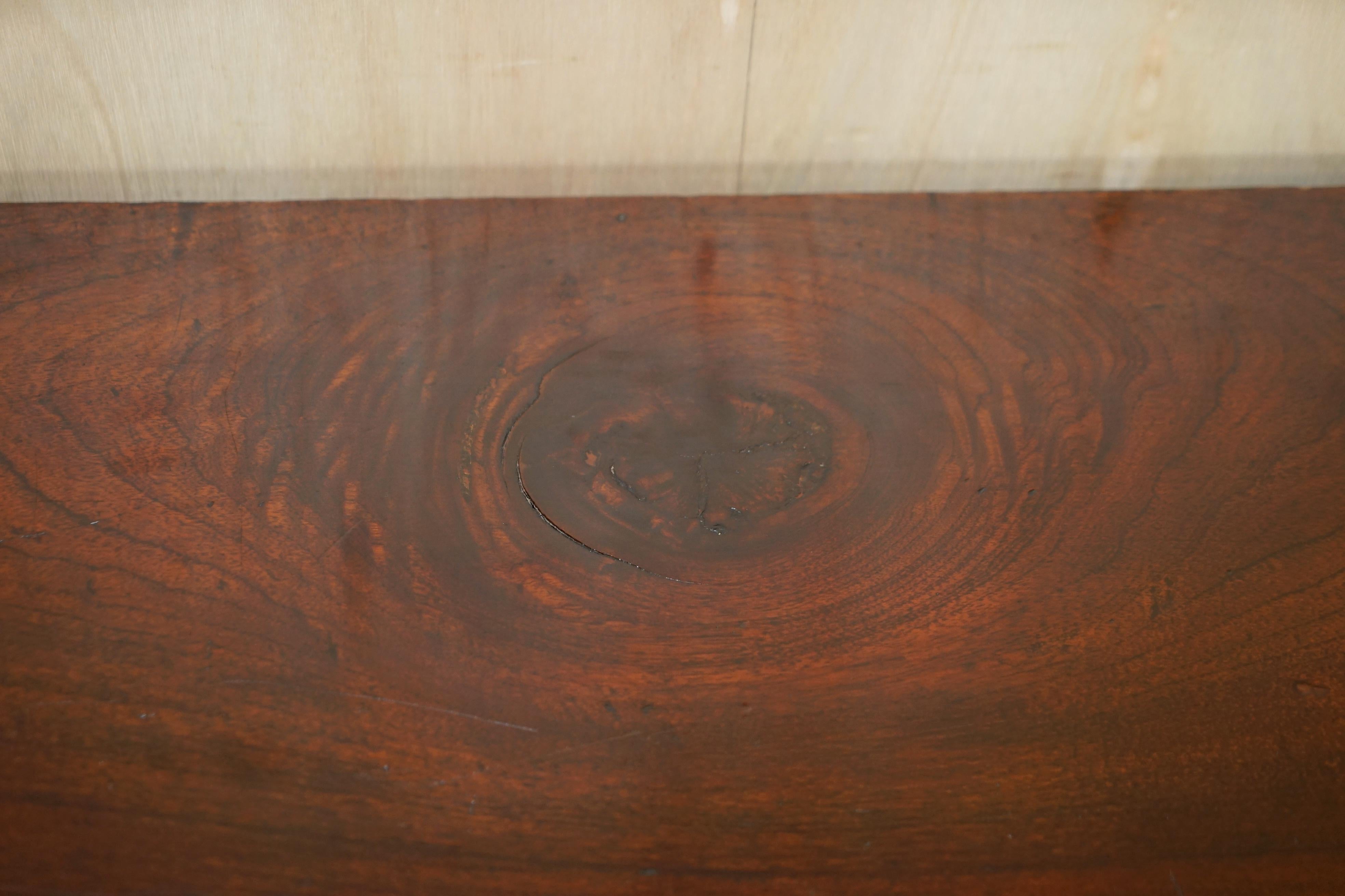 FiNE RESTORED 18TH CENTURY BURL HARDWOOD CARVED ADAMS DEMI LINE CONSOLE TABLE For Sale 7