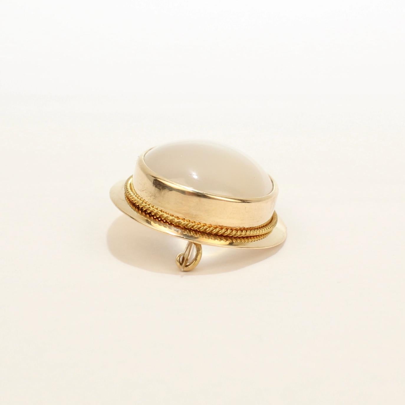 vintage moonstone brooch