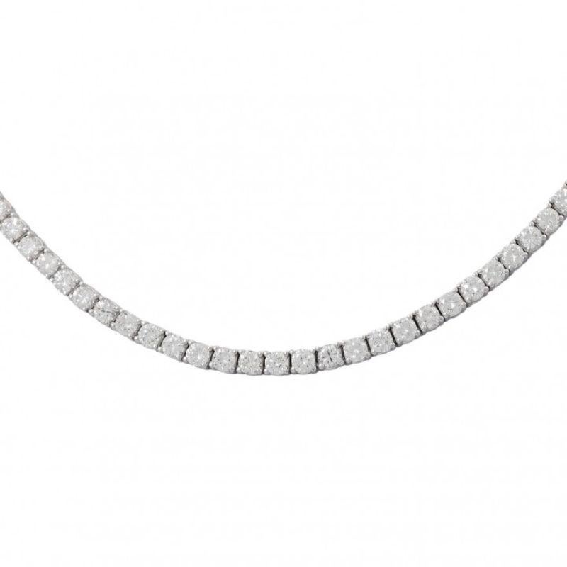 total 11.51ct. FW-WHITE (G-H) /VSI-SI, WG 18K. 22.7 g, L. 42 cm. High jeweler quality. like new.

 Fine riviere necklace, with 130 brilliant-cut diamonds, total 11.51ct. RW-WHITE (G-H) /VSI-SI, WG 18K. 22.7g, L. 42cm. High jeweler's quality. Mint