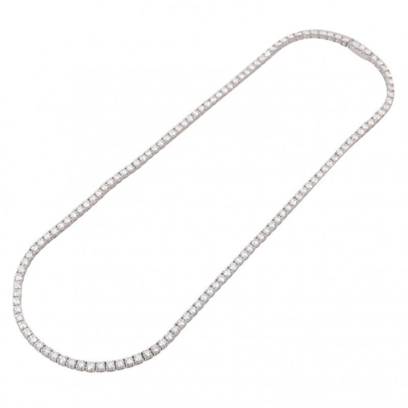 Modern Fine Riviere Necklace with 130 Brilliant-Cut Diamonds For Sale