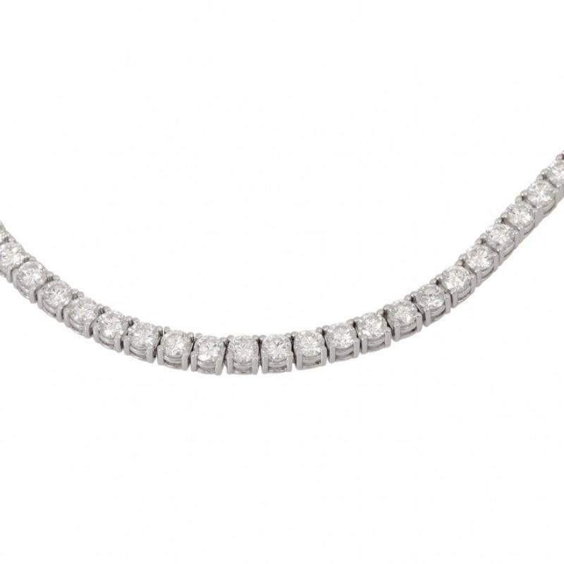 Brilliant Cut Fine Riviere Necklace with 130 Brilliant-Cut Diamonds For Sale